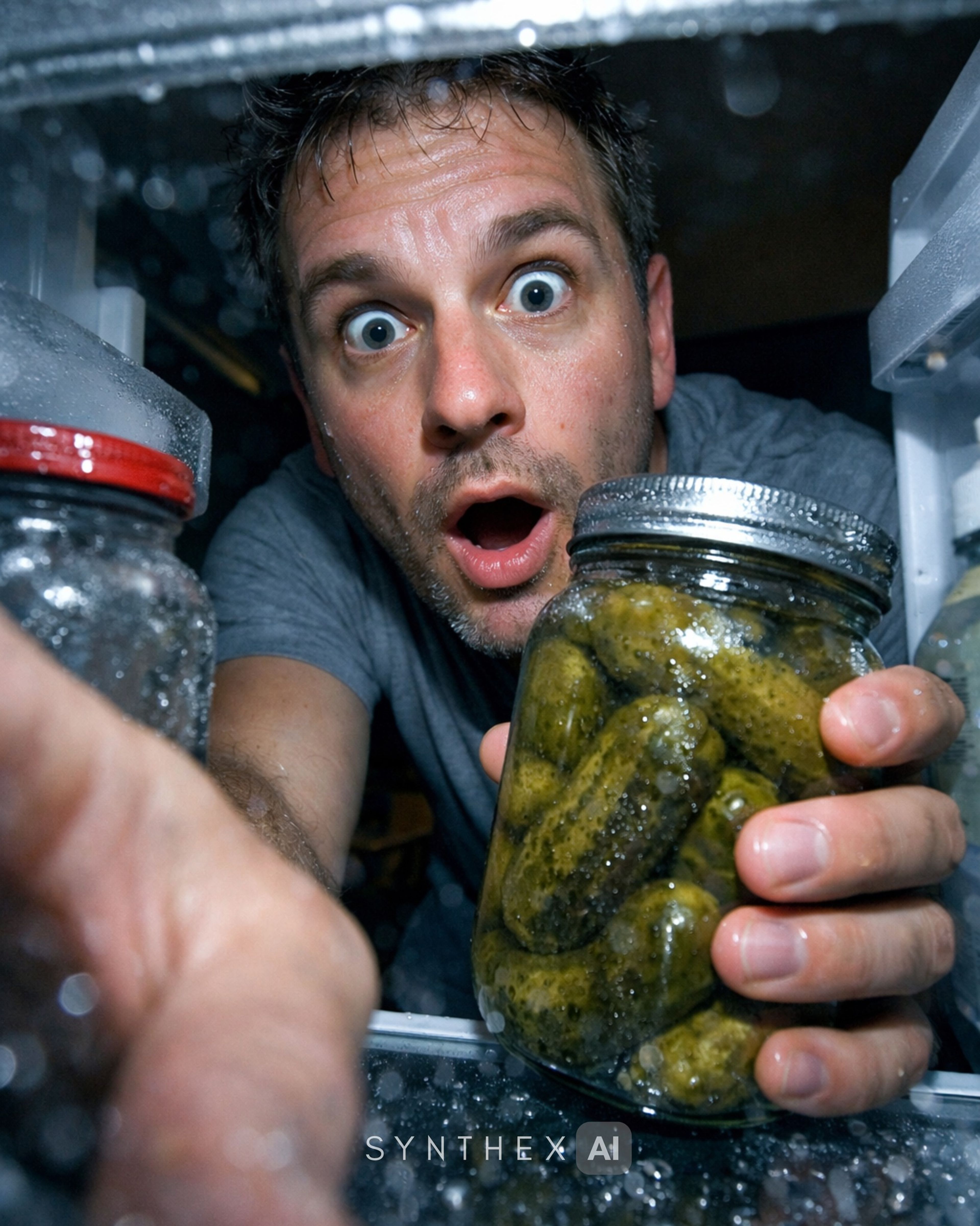 Generate Refrigerator Shelf Surprise Selfies