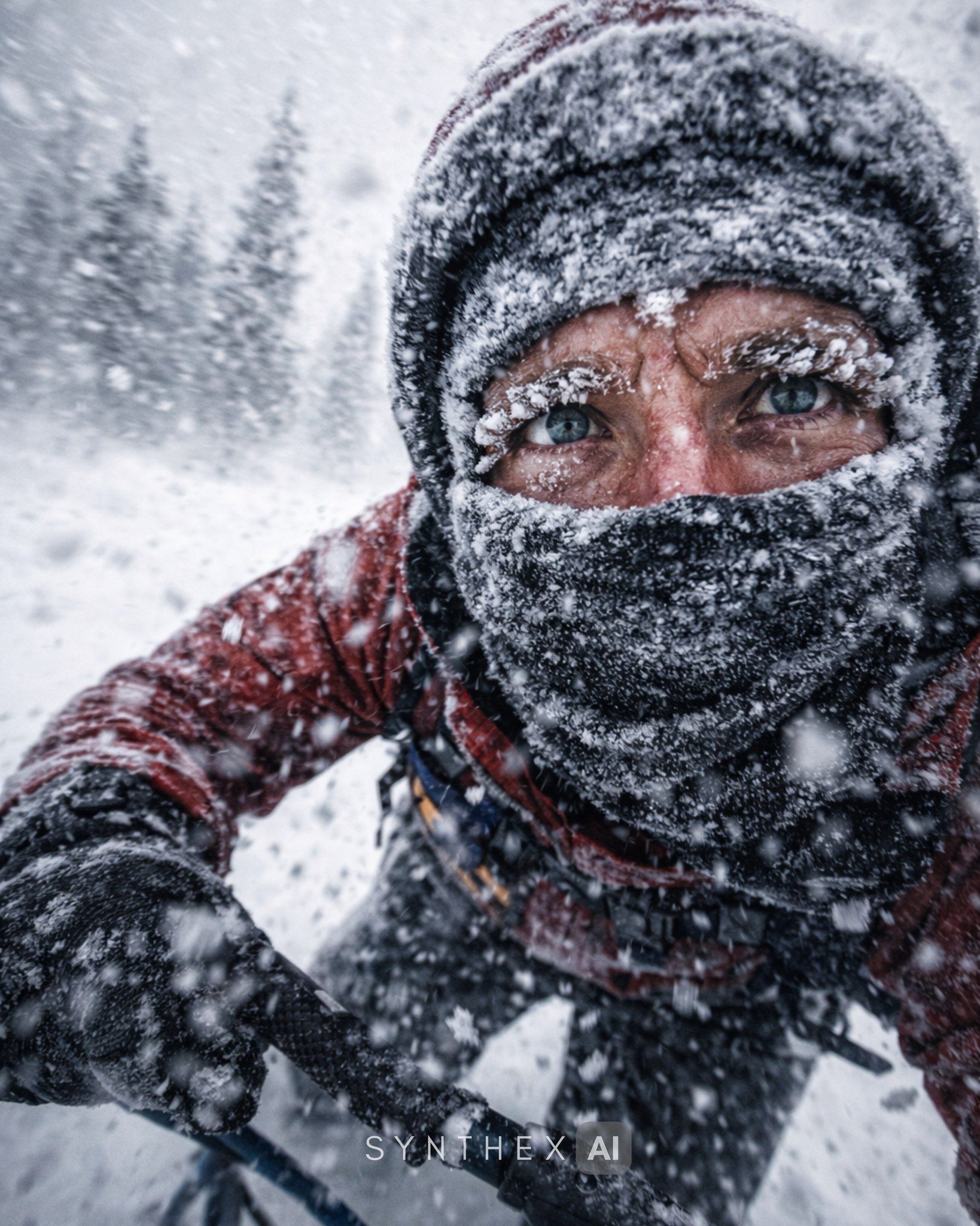 Generate Blizzard Sled Dog Selfies