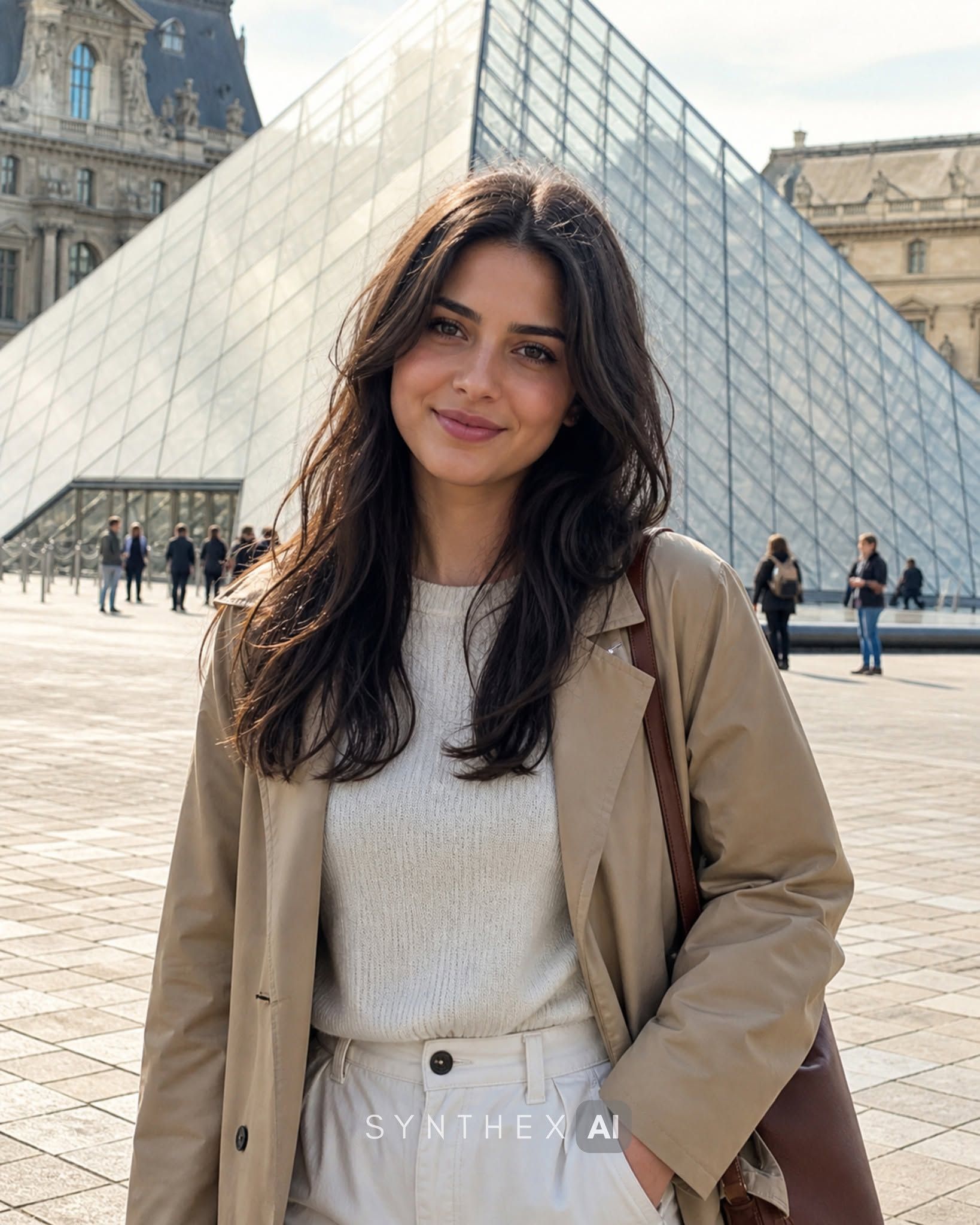 Generate Louvre Courtyard Travel Portraits