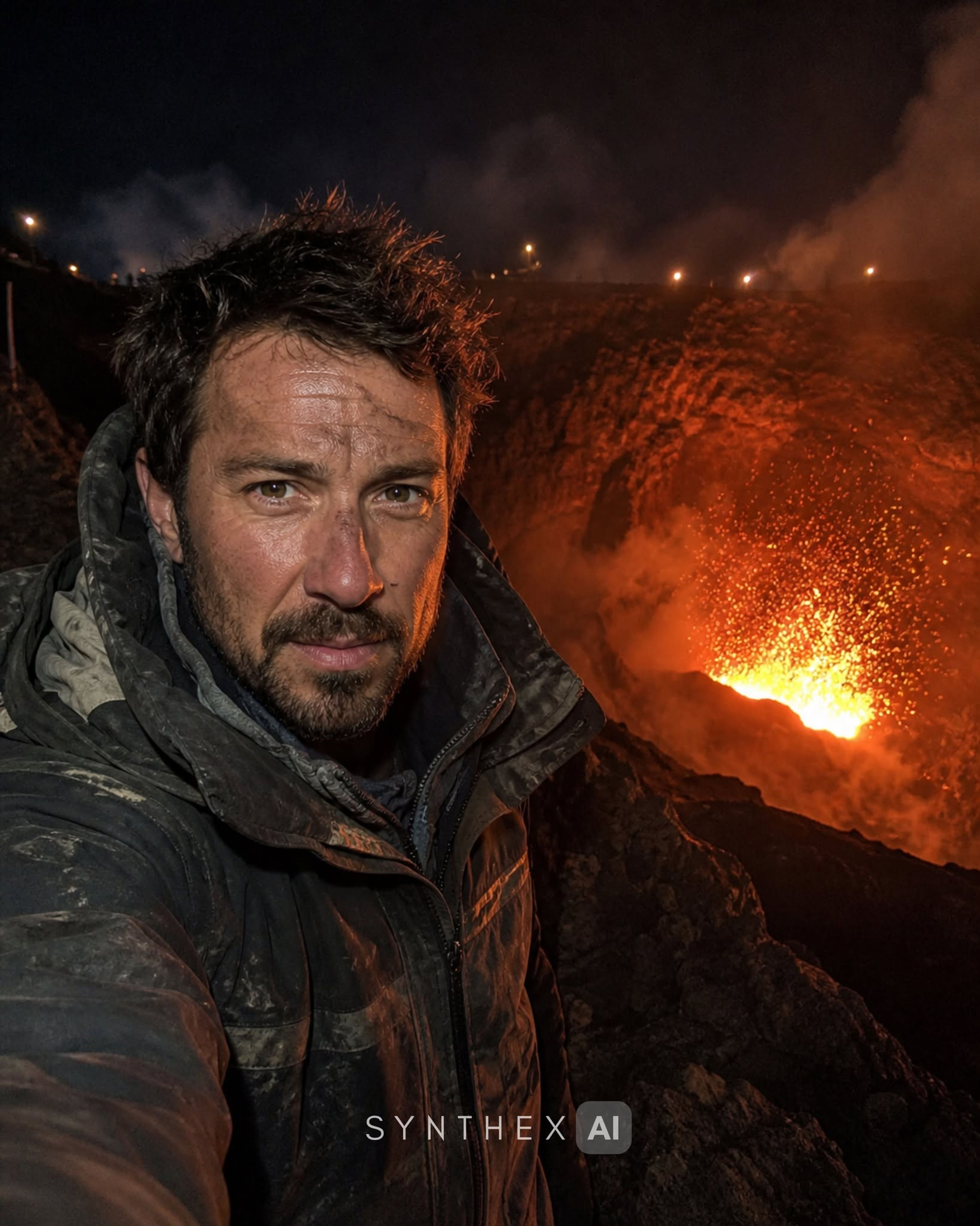 Generate Volcanic Crater Danger Selfies