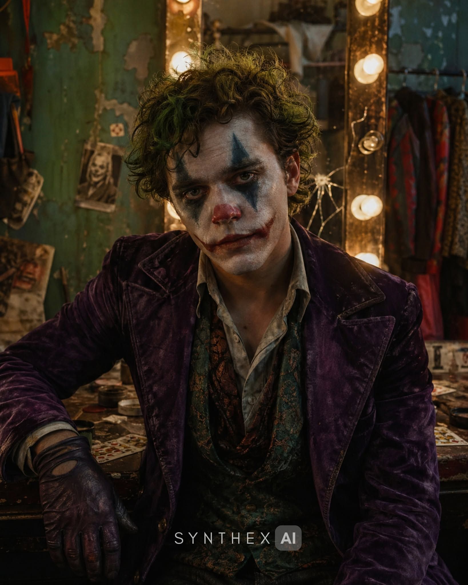 Generate Backstage Crime Clown Portraits