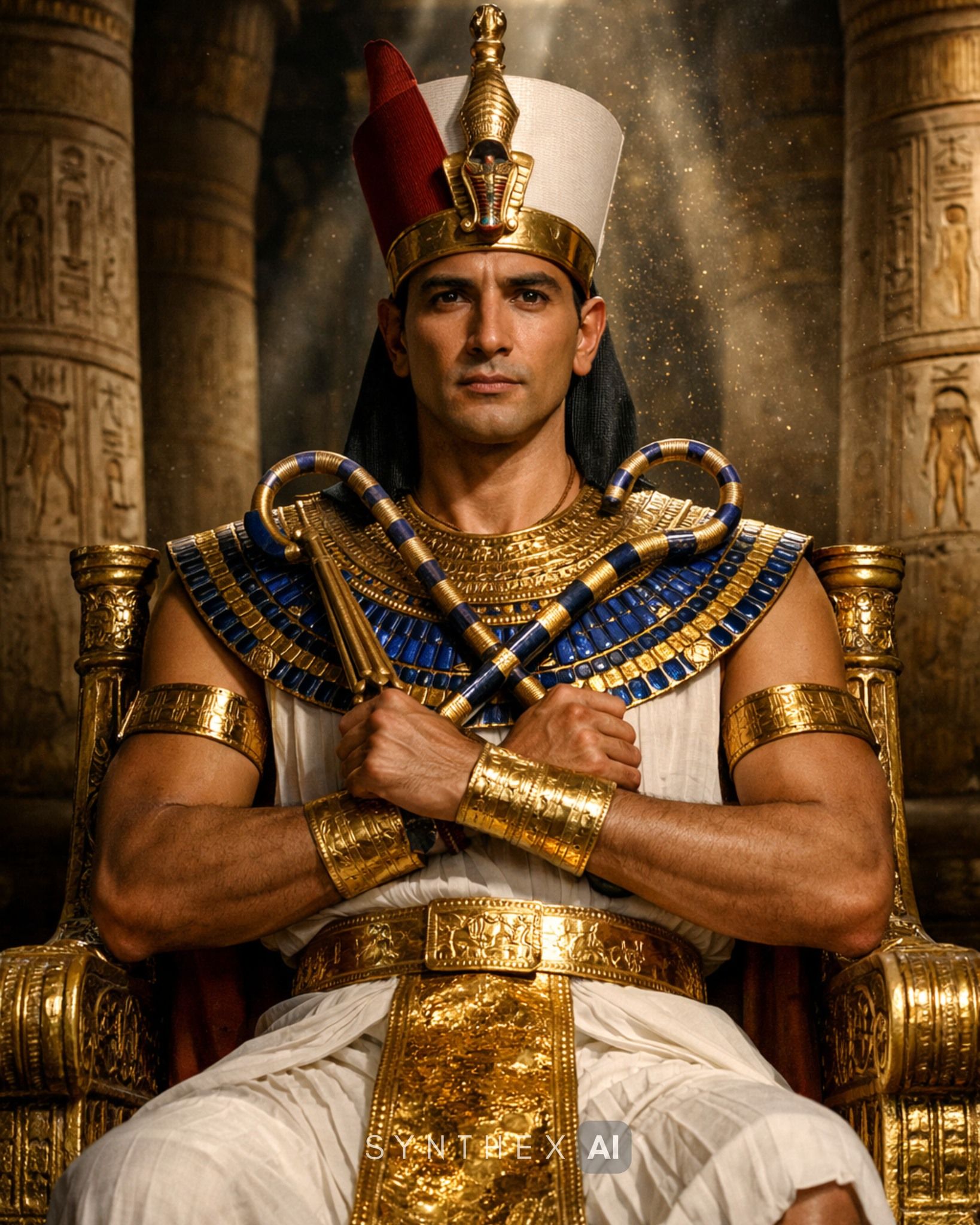 Generate Egyptian Pharaoh Throne Portraits