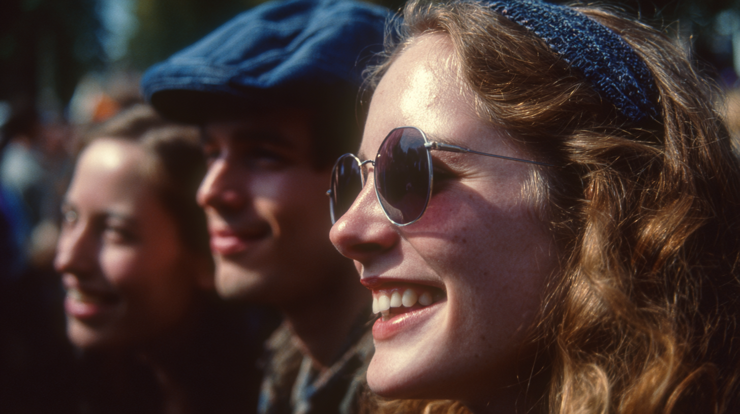 Kodak Ektachrome Group of Friends at Festival Portrait