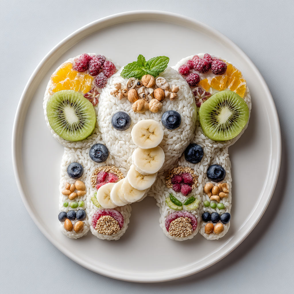 Cute Elephant Food Art Plate