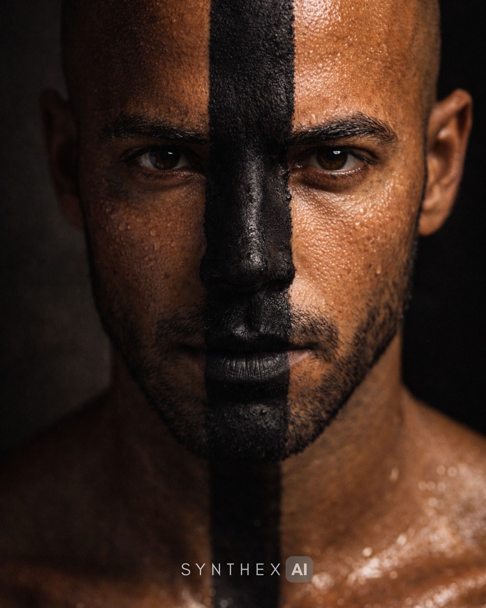 Generate Matte Black Pigment Portraits