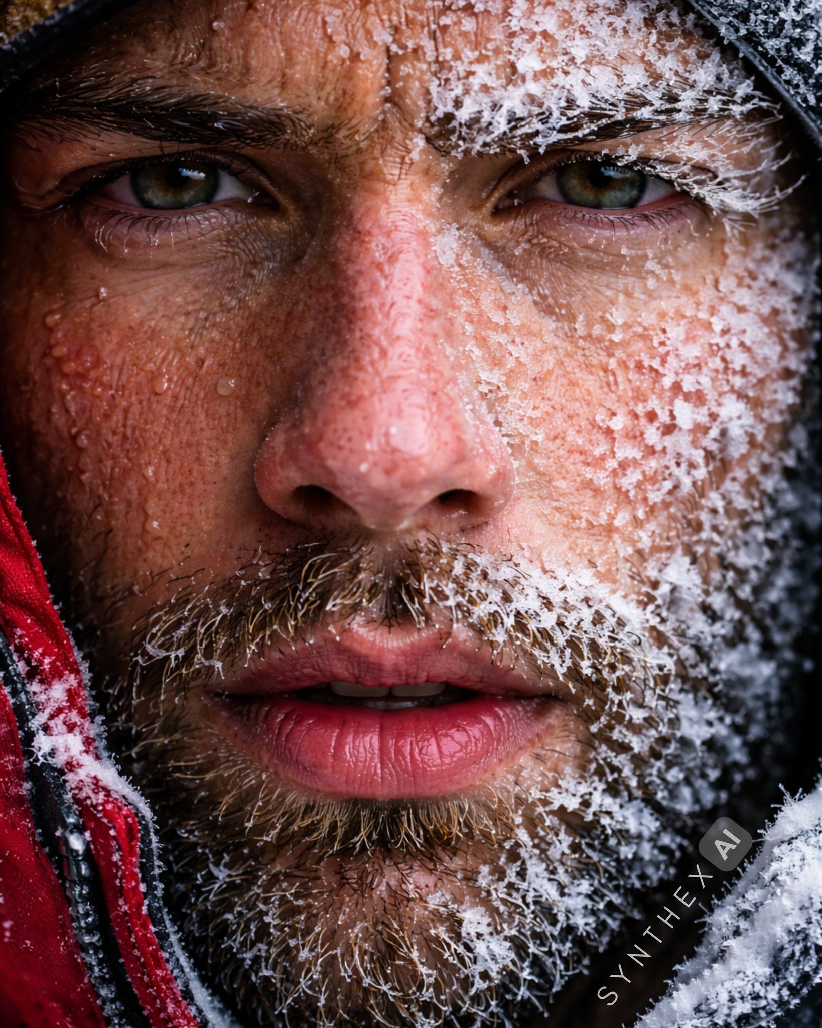 Generate Frosted Mountaineer Macro Portraits