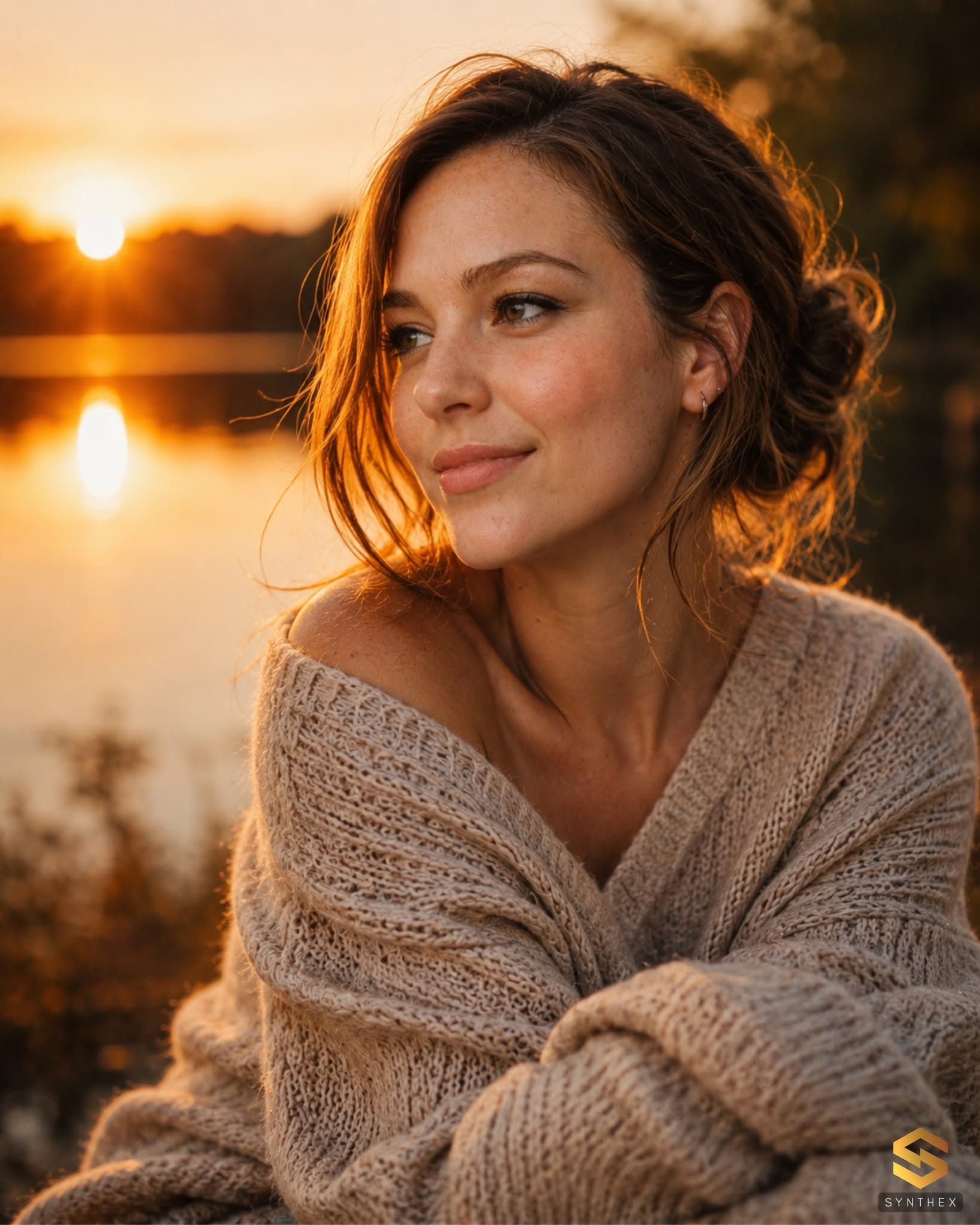 Generate Golden Hour Lakeside Portraits