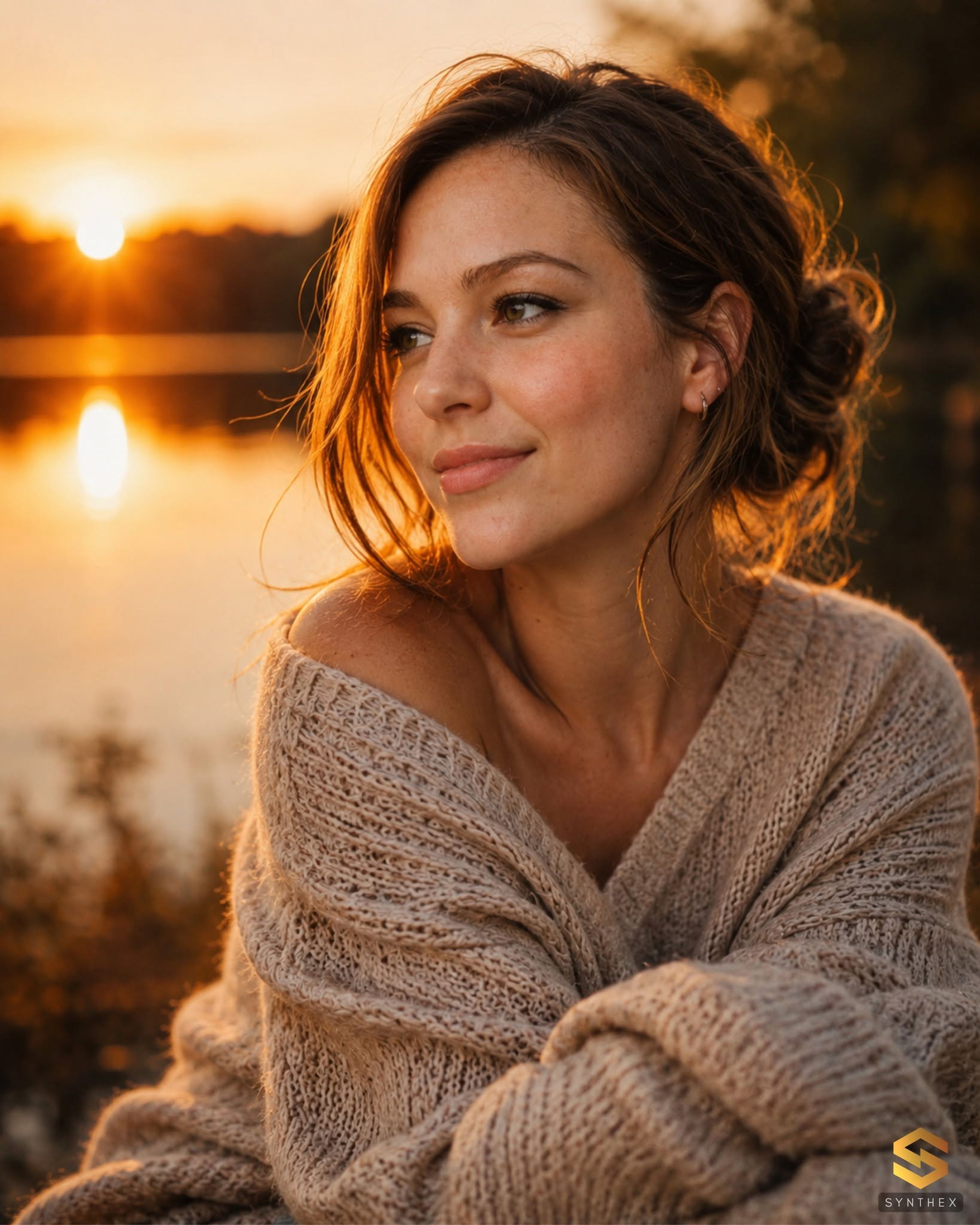 Generate Golden Hour Lakeside Portraits