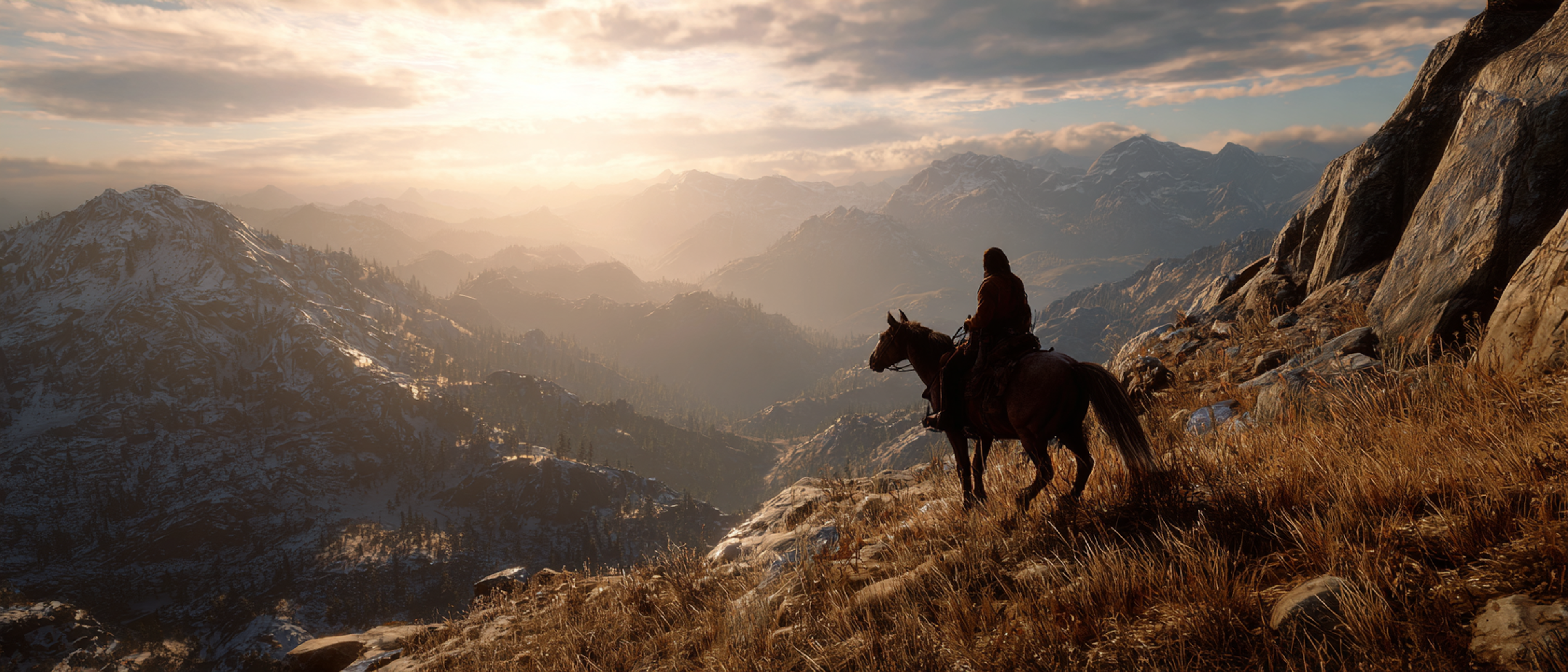 Modern Western Native American Chief on Horseback Film Still