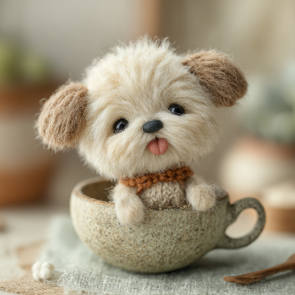 Exquisitely Delicate Ultra-fluffy Plush Baby Dog Plush Toy