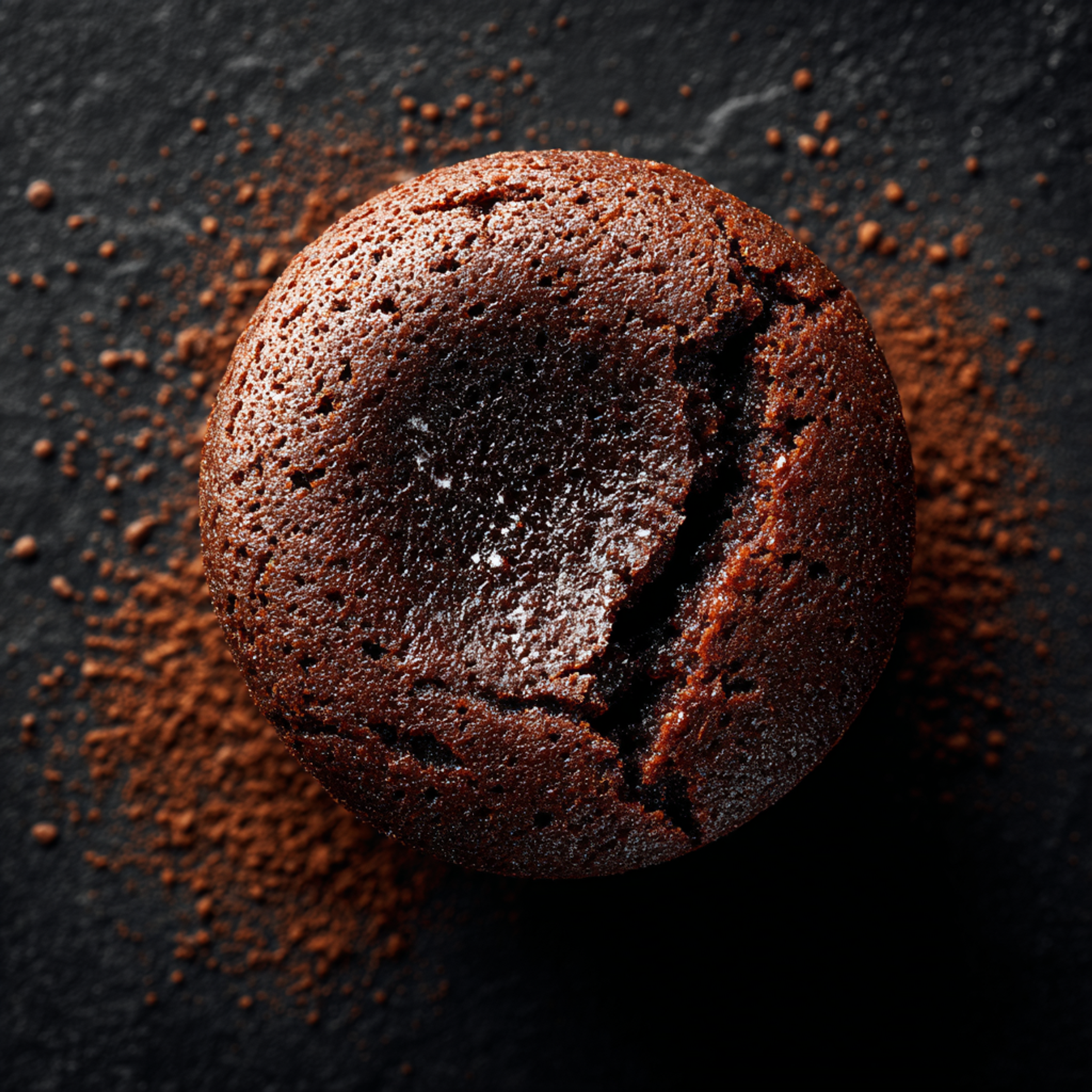 Cinematic Lava Cake Flat Lay Photo