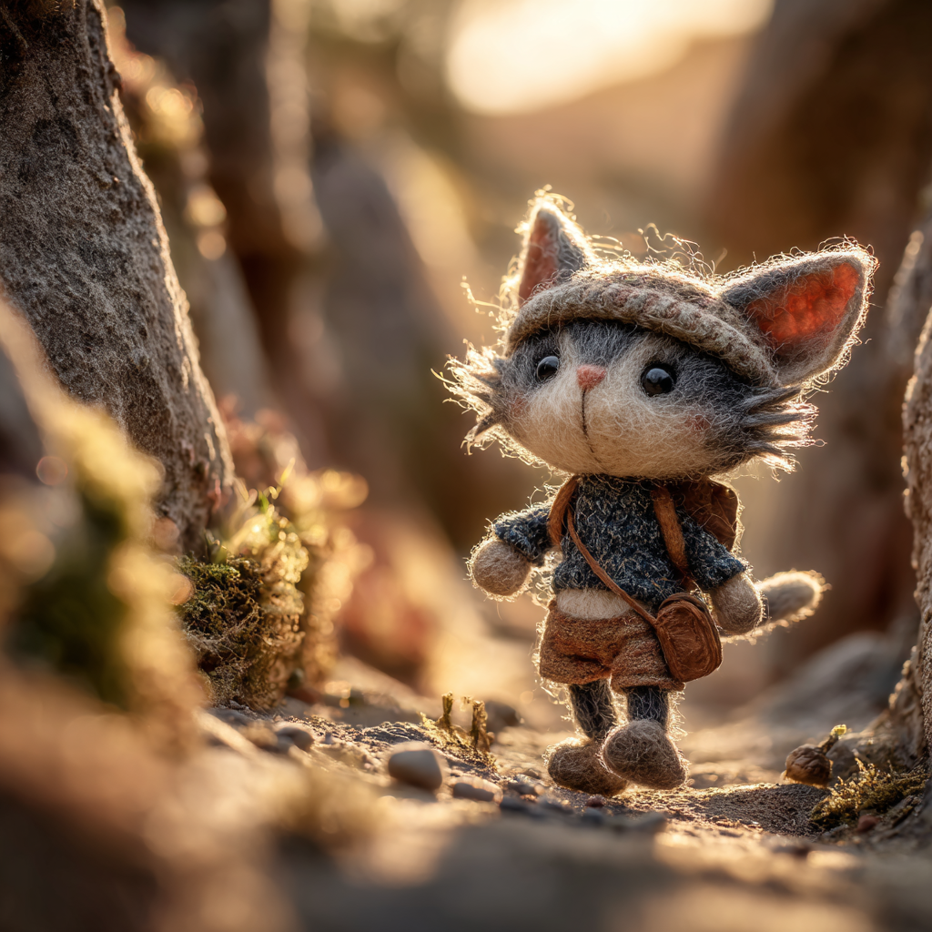Cinematic Heartwarming Macro Photograph of Kitten