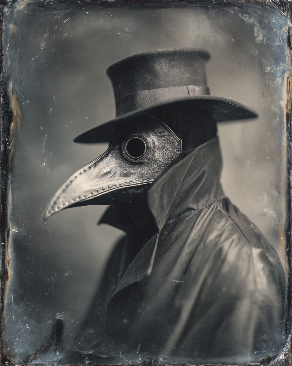 Haunting Tintype Mysterious Plague Doctor Photo