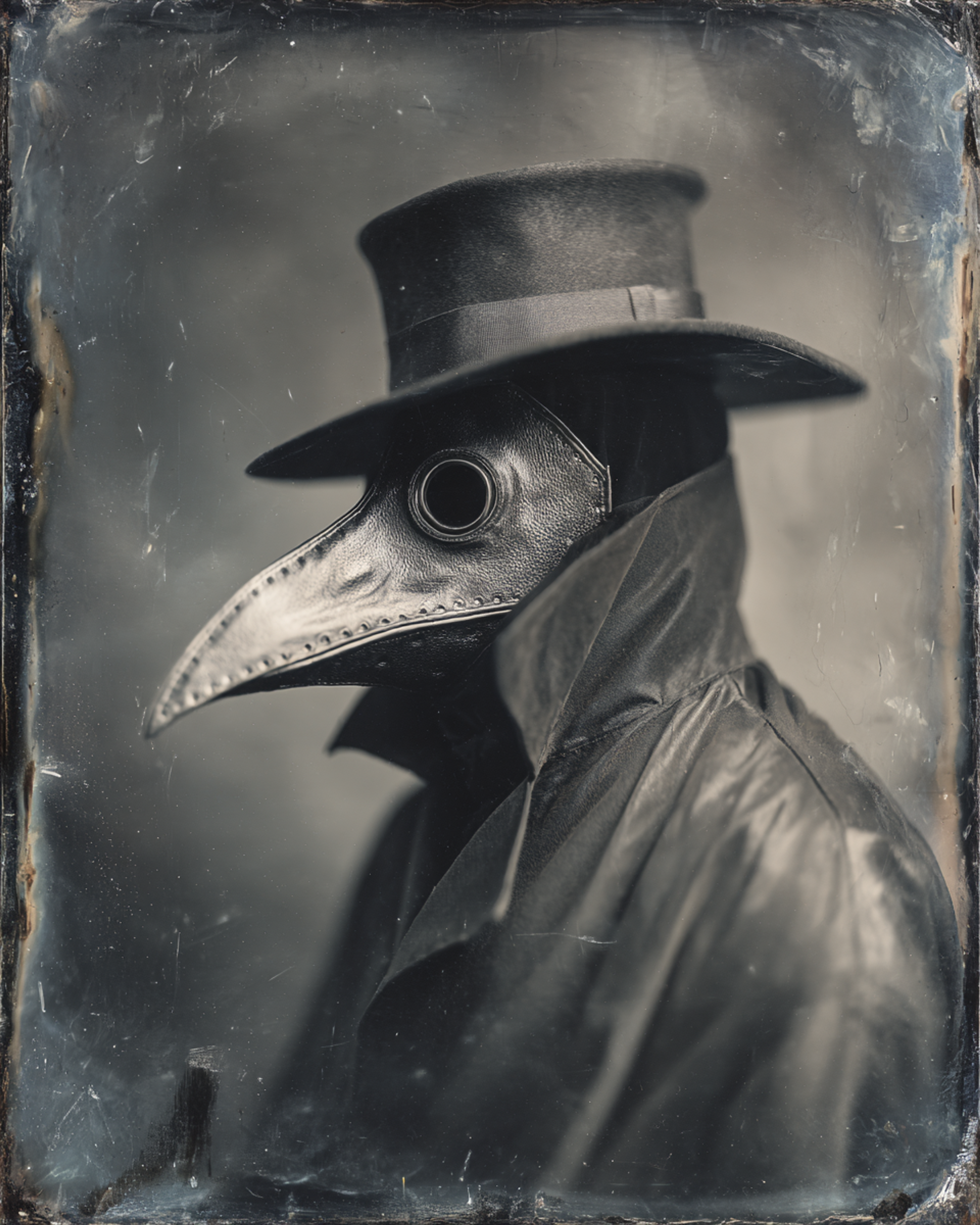 Haunting Tintype Mysterious Plague Doctor Photo