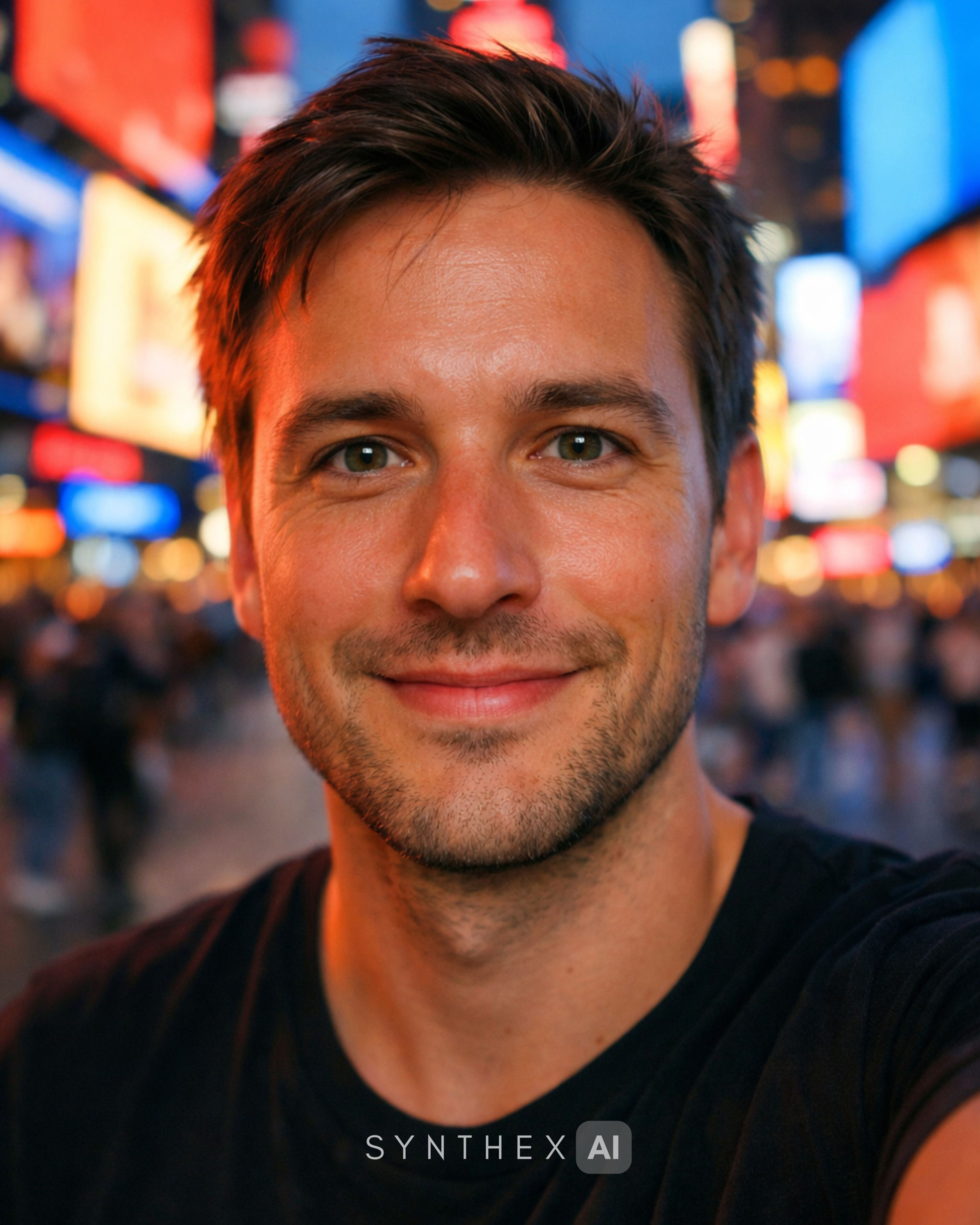 Generate Times Square Neon Selfies