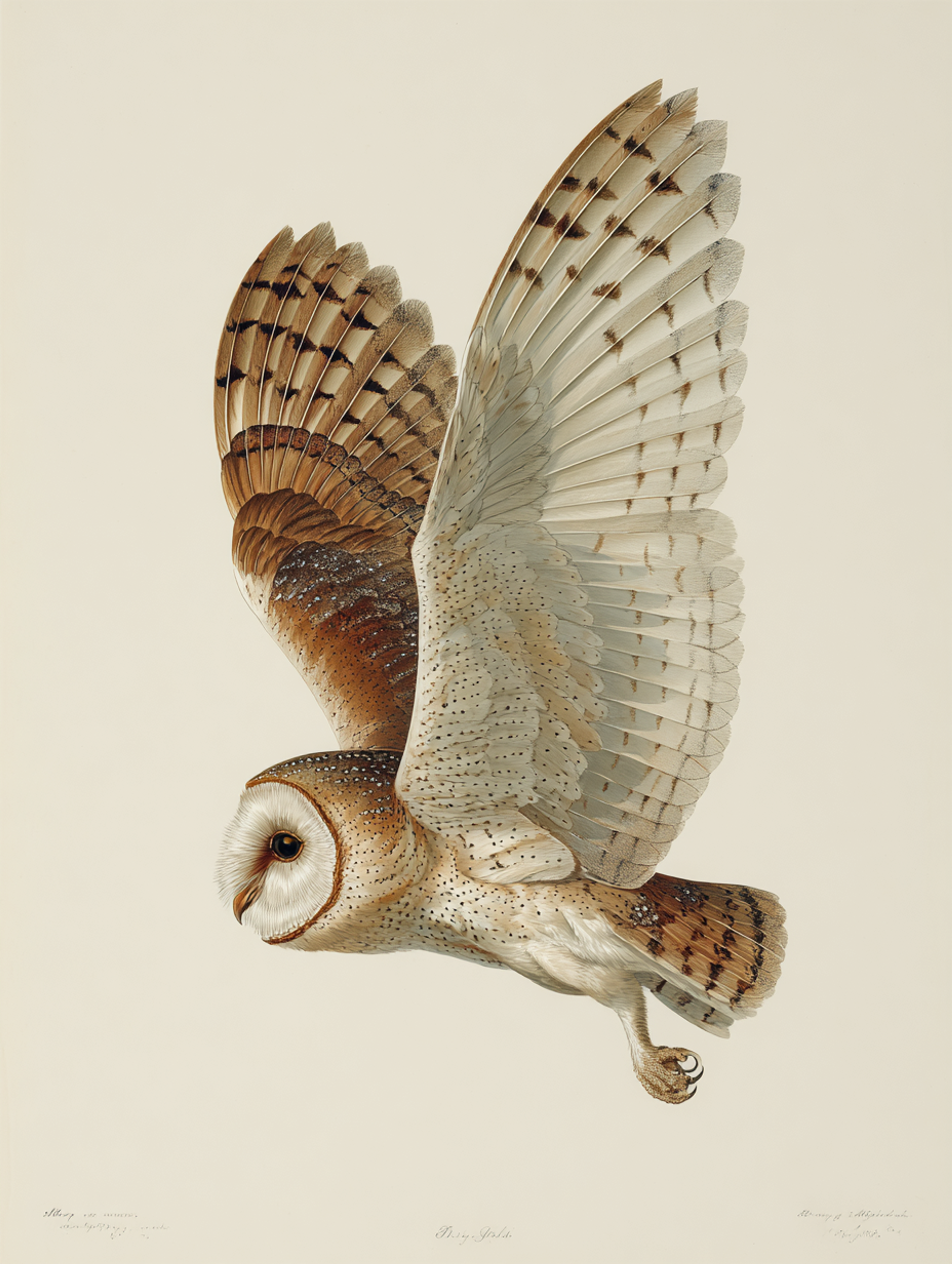 Ornithological Barn Owl Illustration