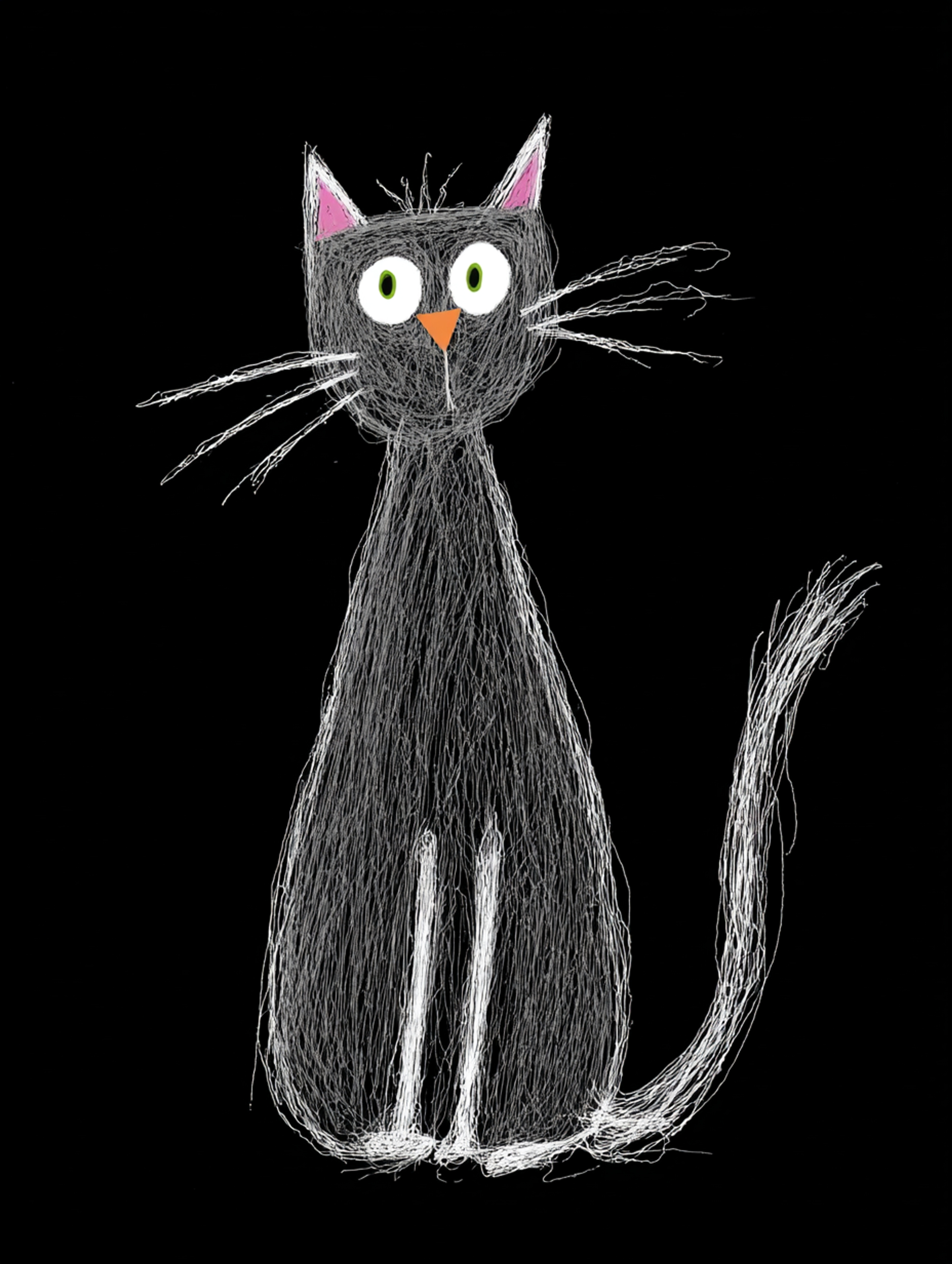 Raw Graphite Cat Sketch