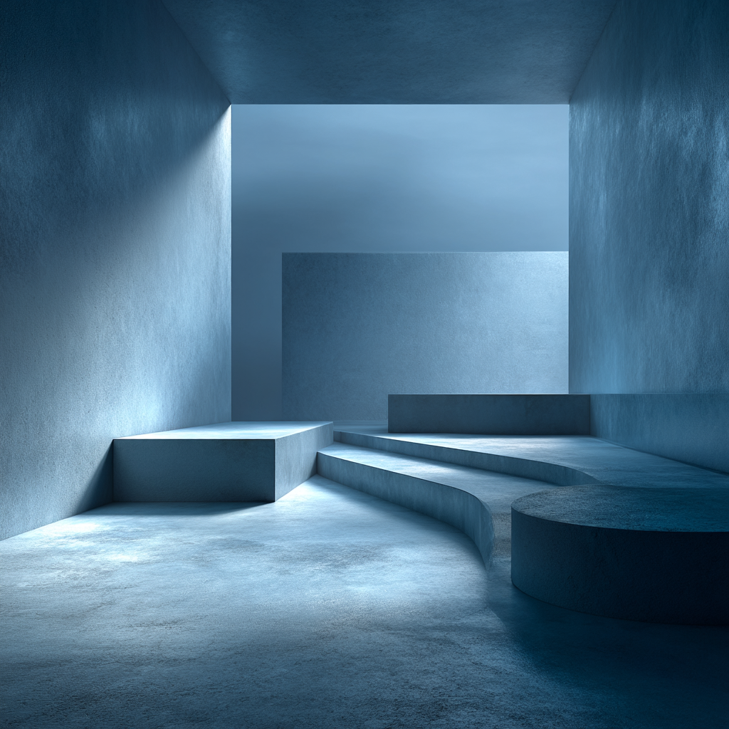 Monochrome Indigo Smoke Editorial Still Life Composition 2