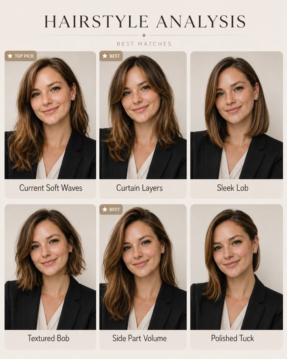 Design Modern Hairstyle Comparison Graphics