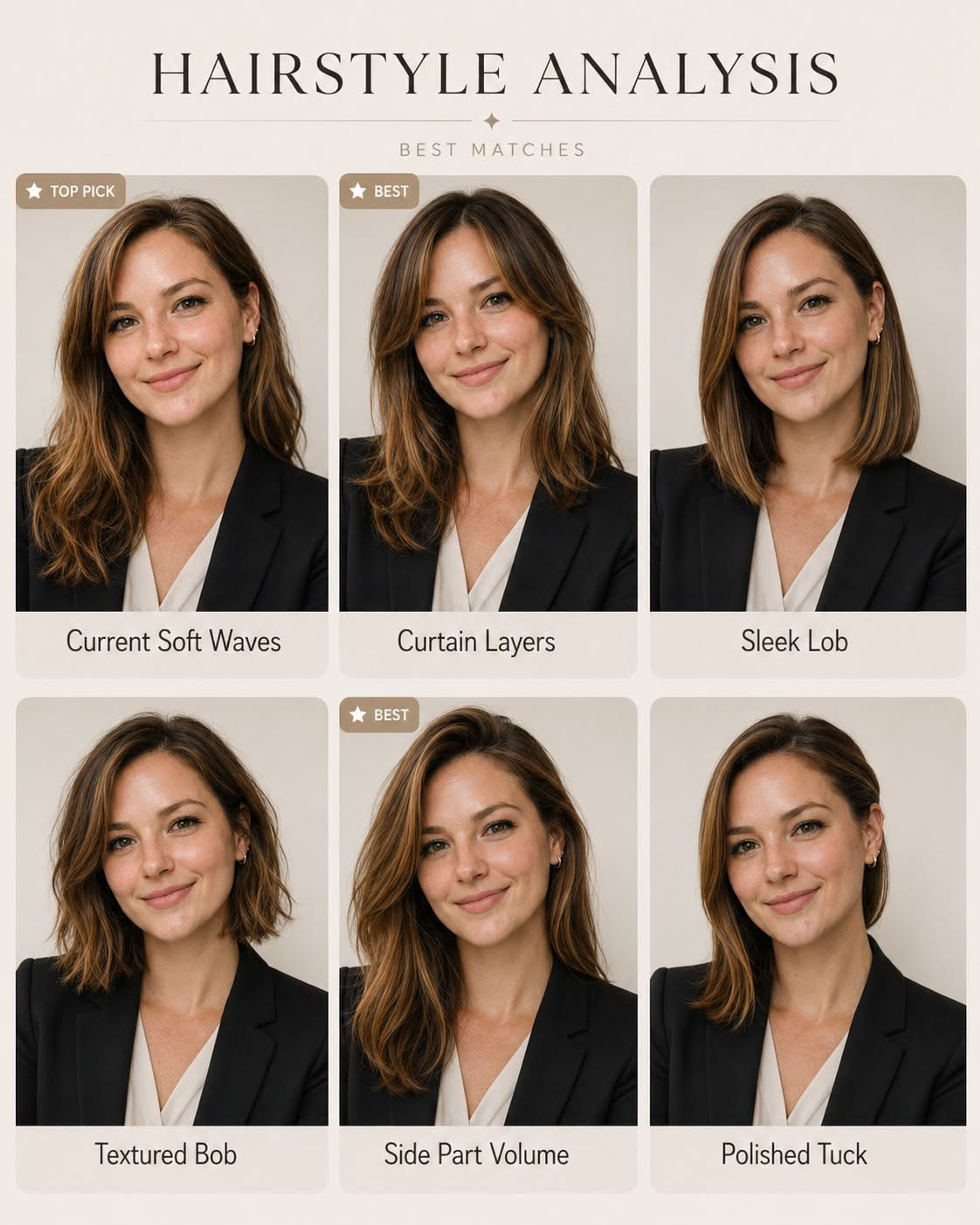 Design Modern Hairstyle Comparison Graphics