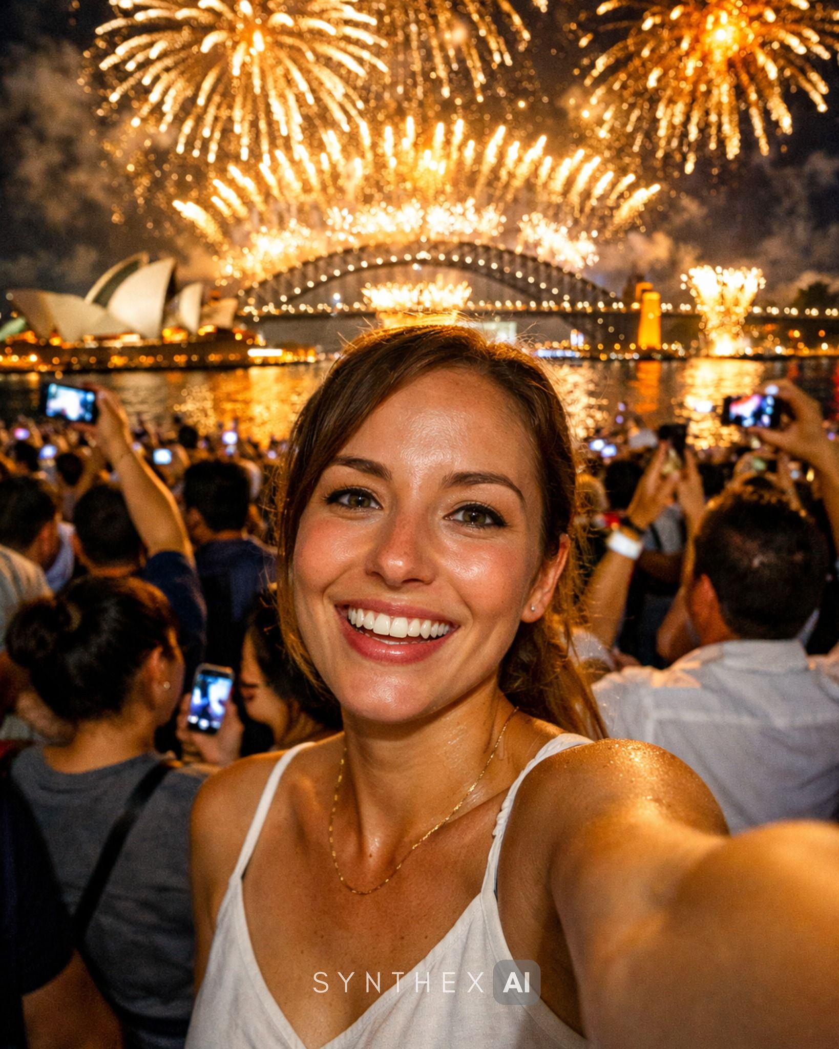 Generate Sydney Fireworks Crowd Selfies