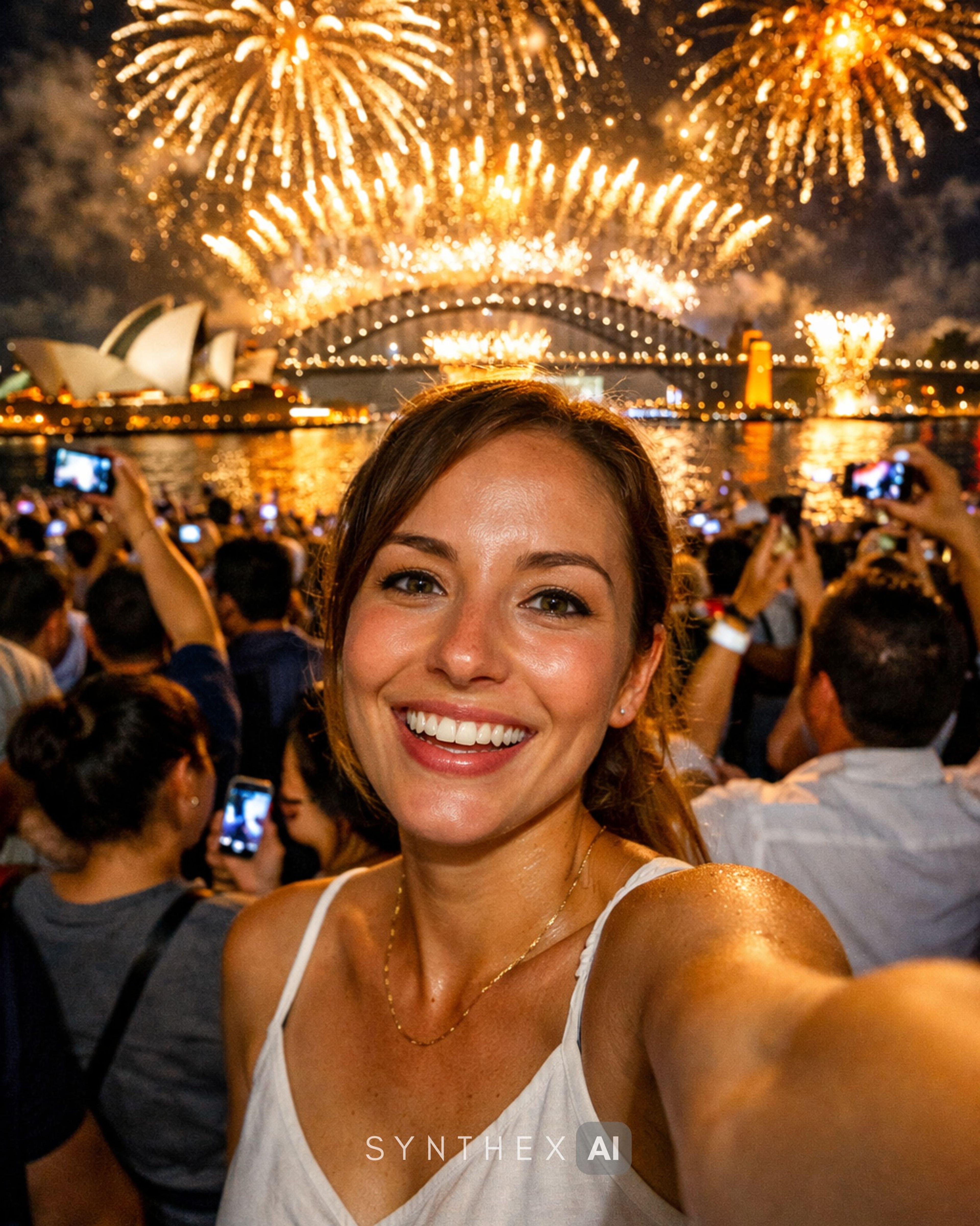 Generate Sydney Fireworks Crowd Selfies