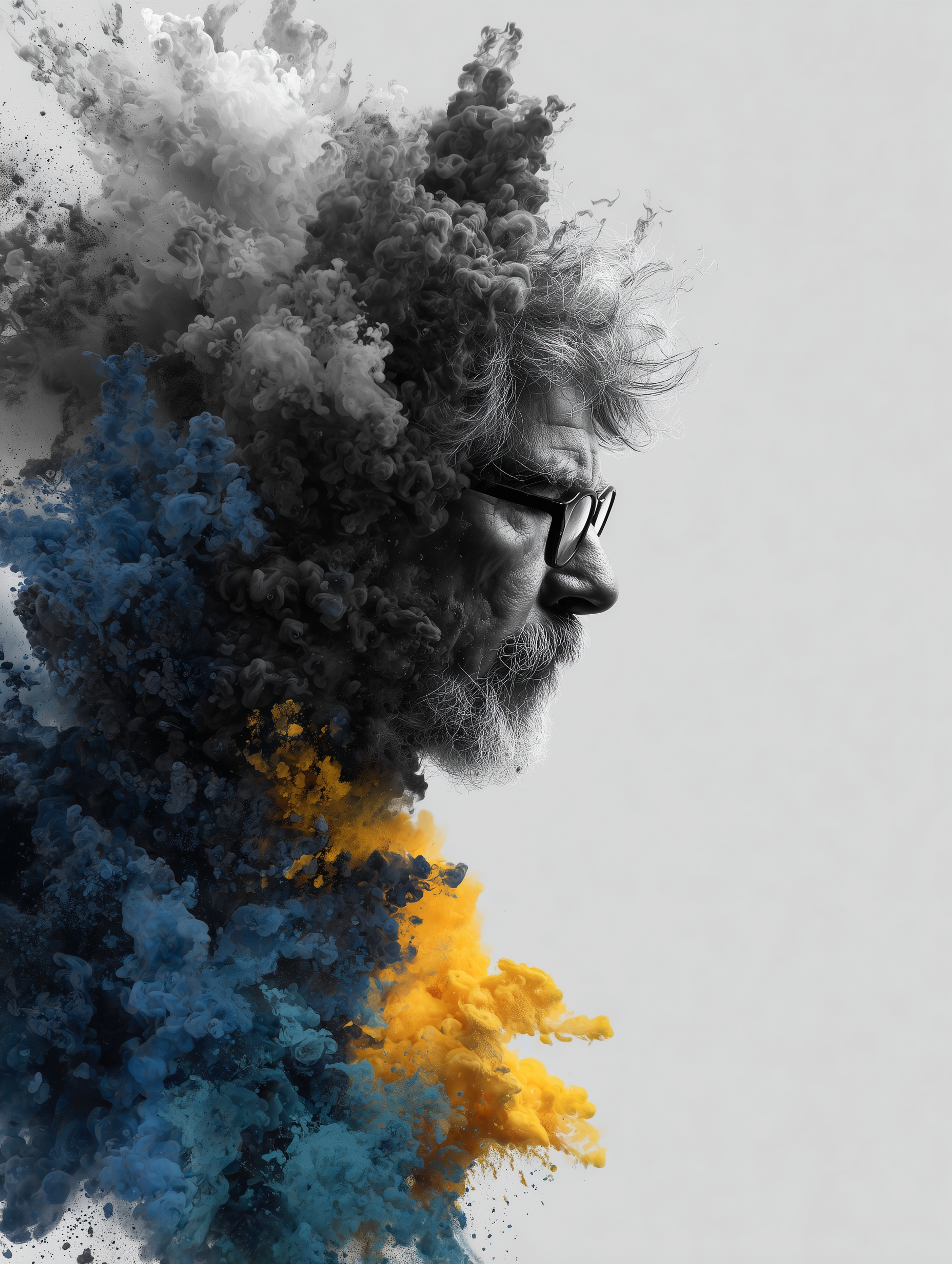 Surreal Powder Man Portrait Artwork
