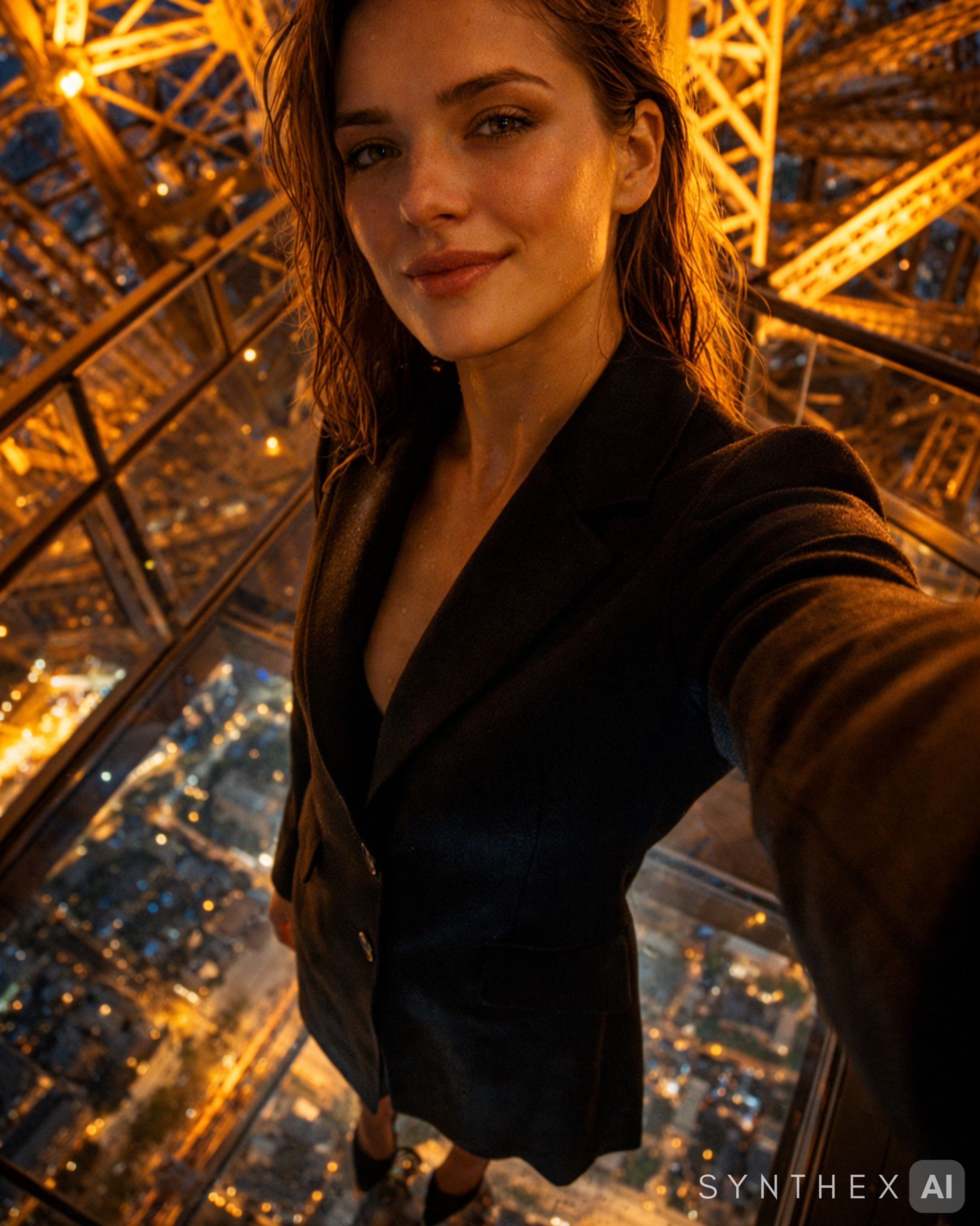 Generate Eiffel Tower Glass Floor Selfies