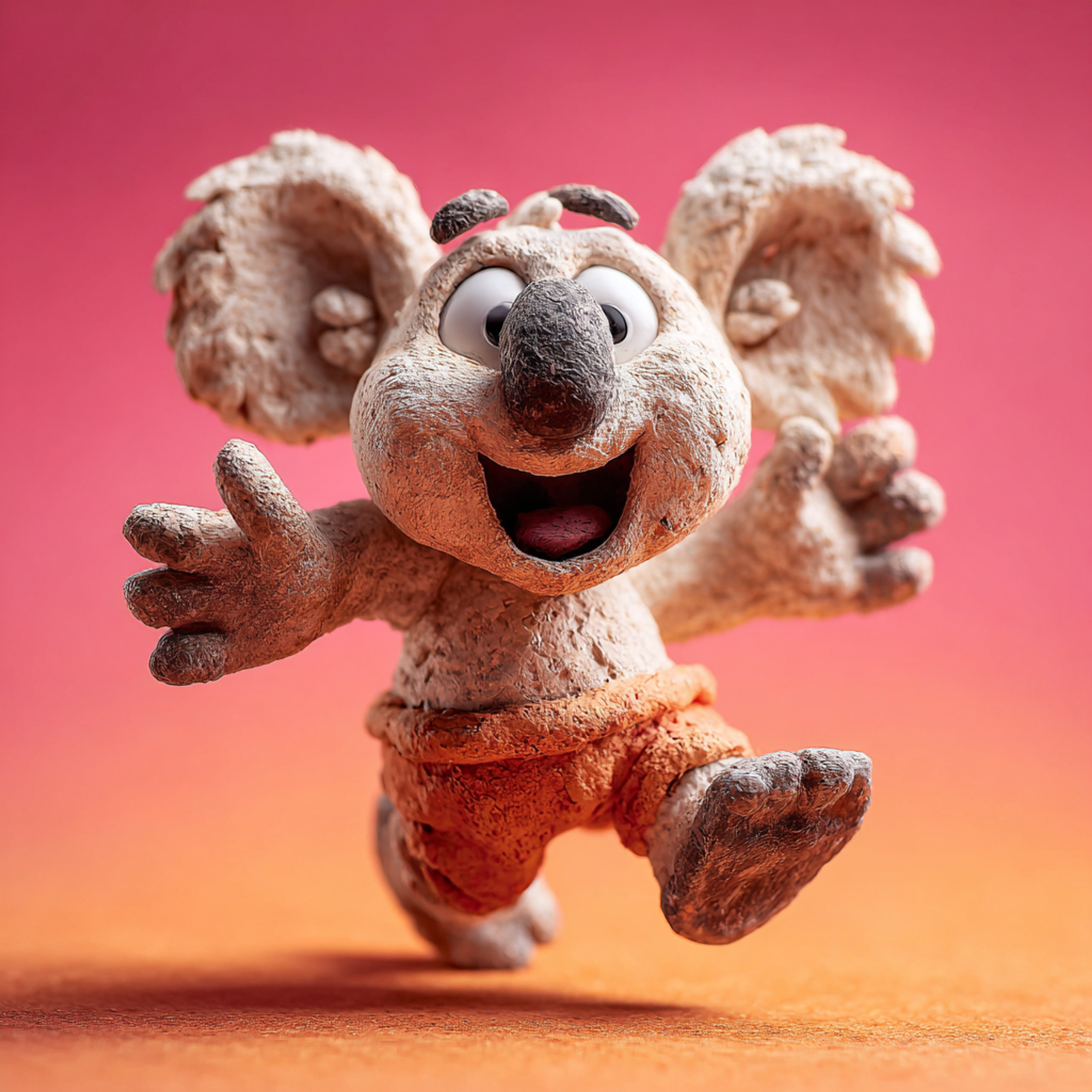 Whimsical Clay Koala Stop Motion Character