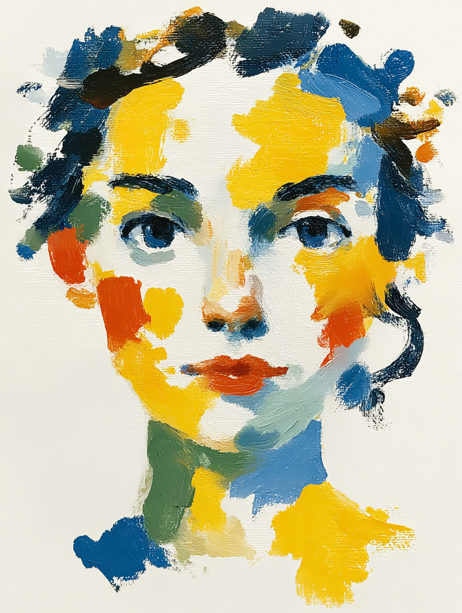 Abstract Expressionist Portrait of a Woman Painting