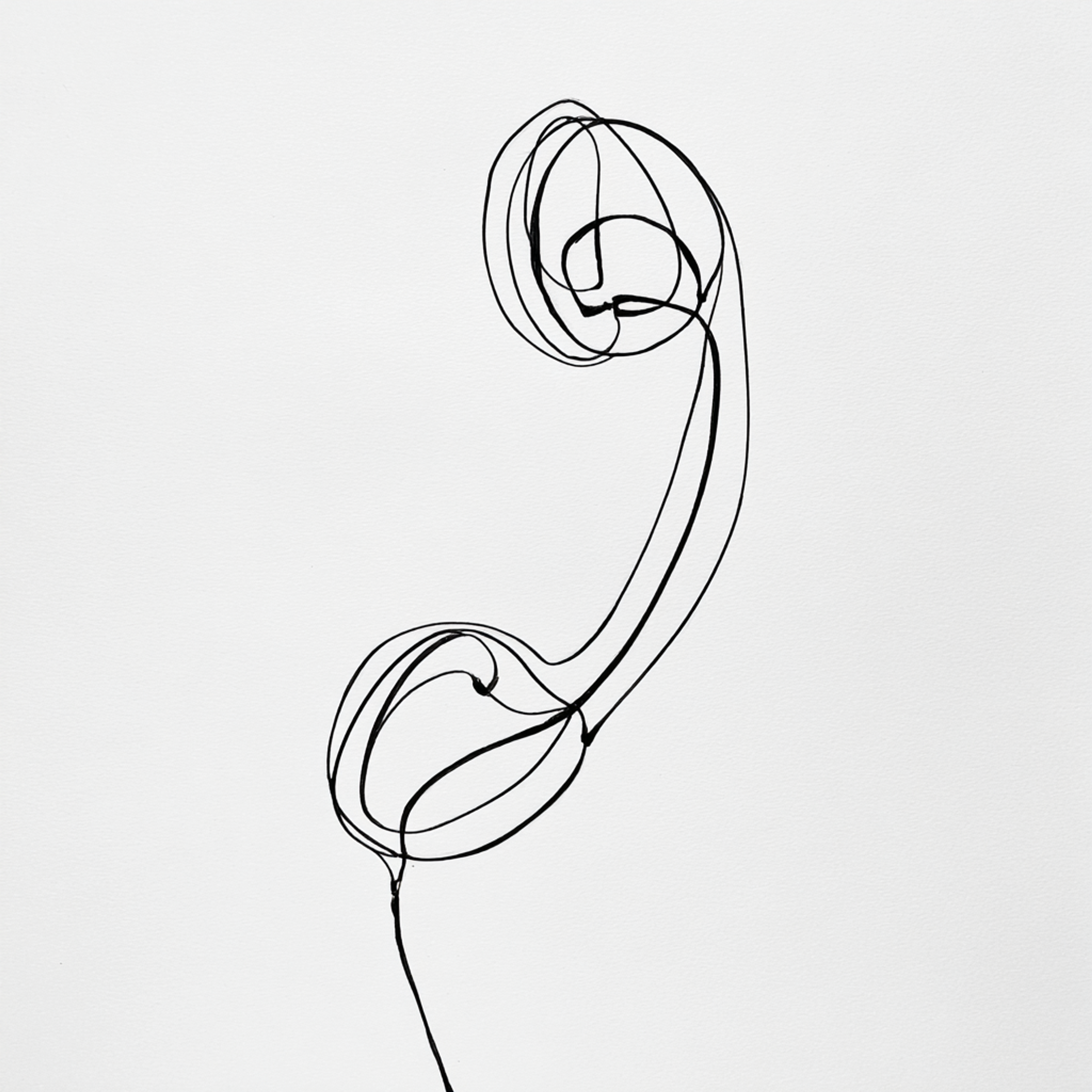 Minimalist Single Line Wire Phone Drawing