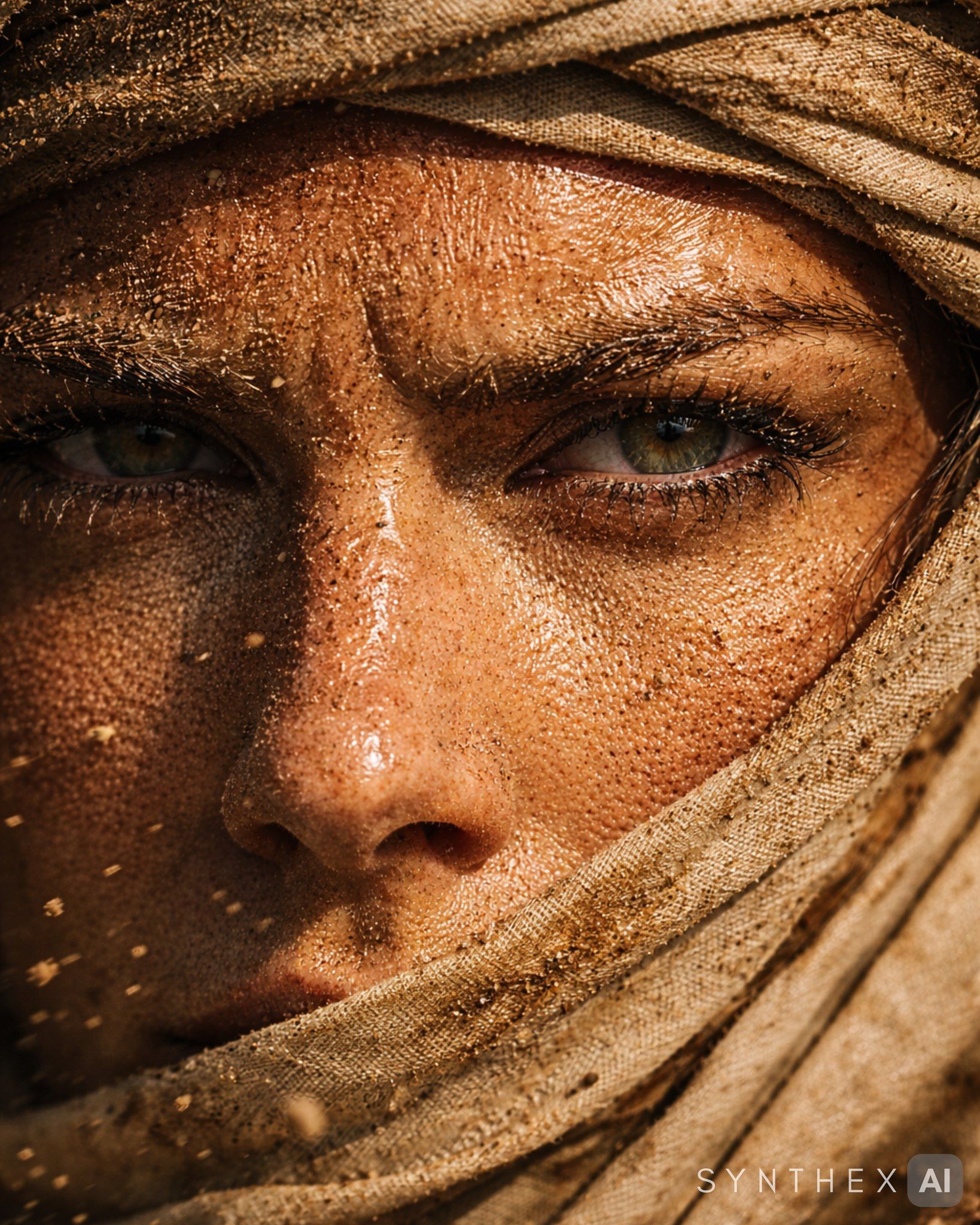 Generate Desert Sandstorm Macro Portraits