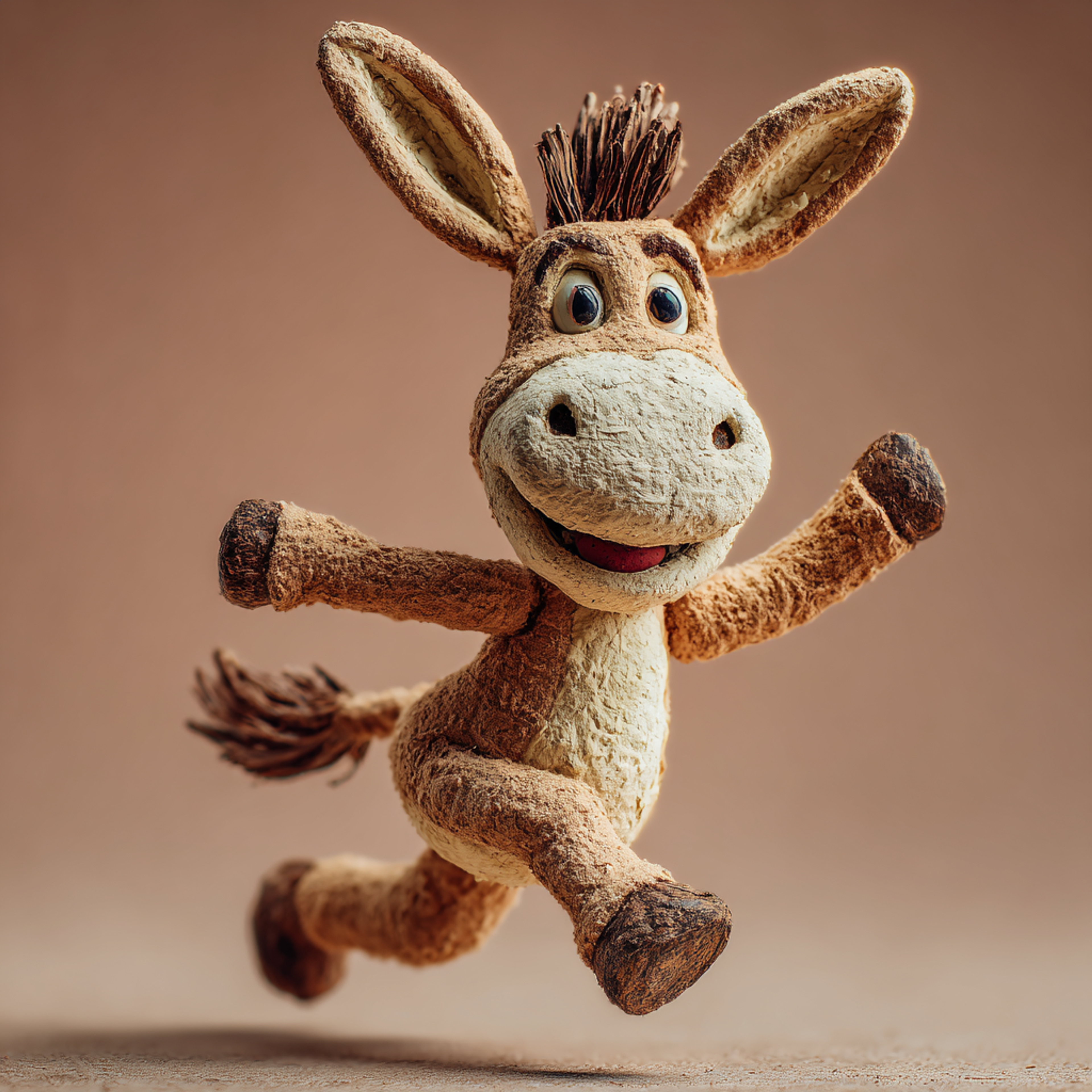 Whimsical Clay Donkey Stop Motion Character