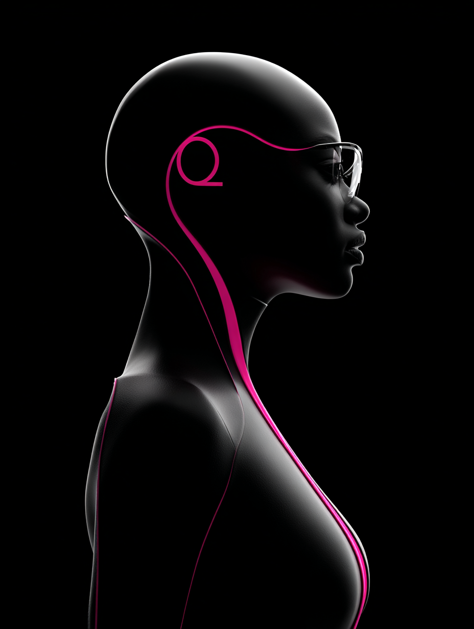 Minimalist 3D Woman Portrait Render