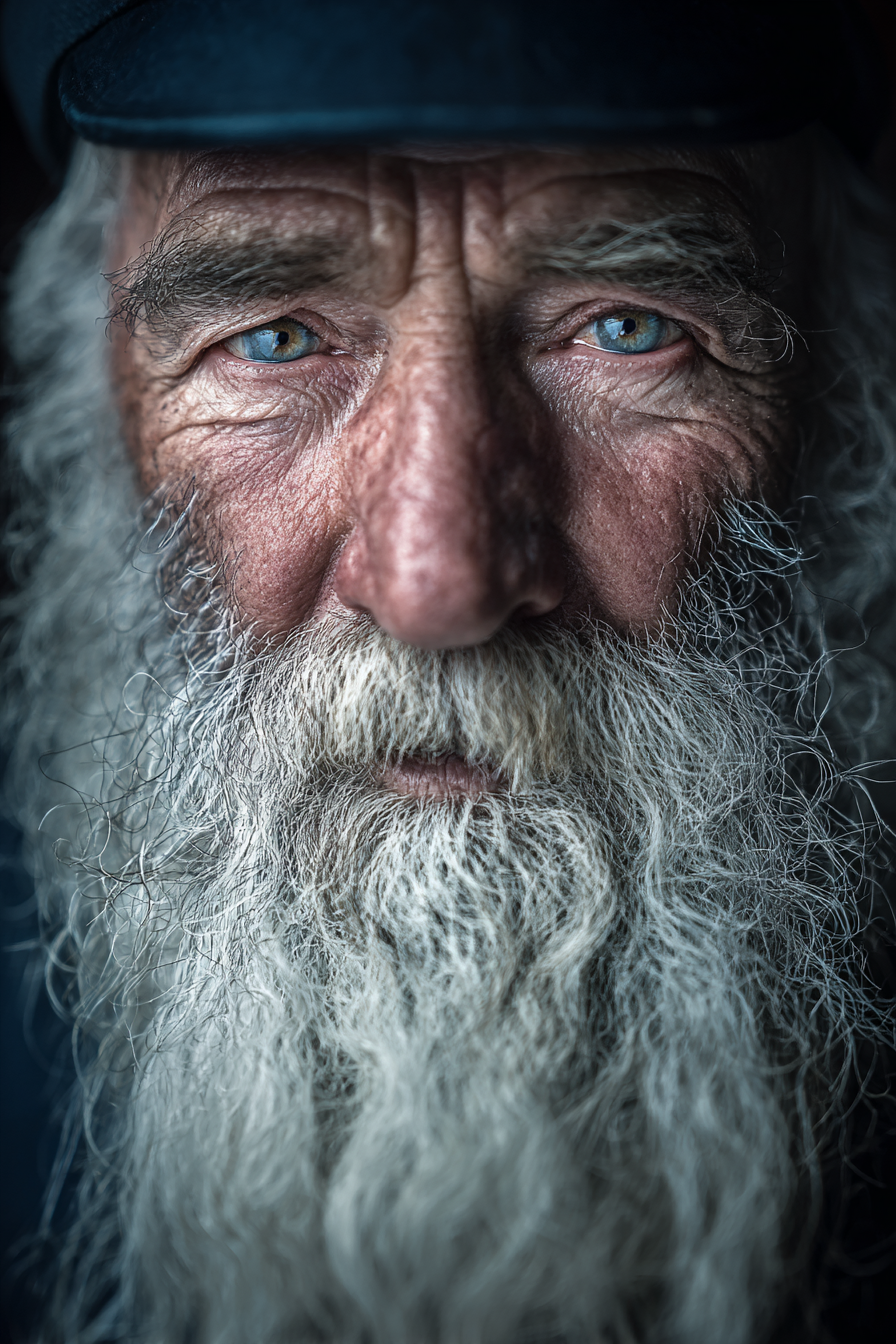 Dramatic Old Sailor Telephoto Portrait Composition 2