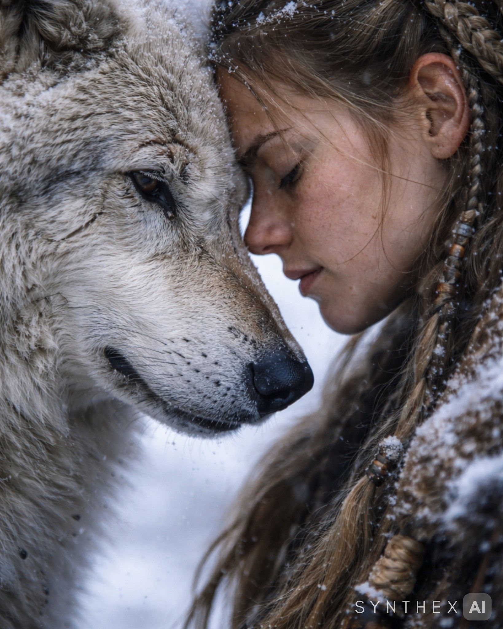 Generate Nordic Huntress Wolf Portraits