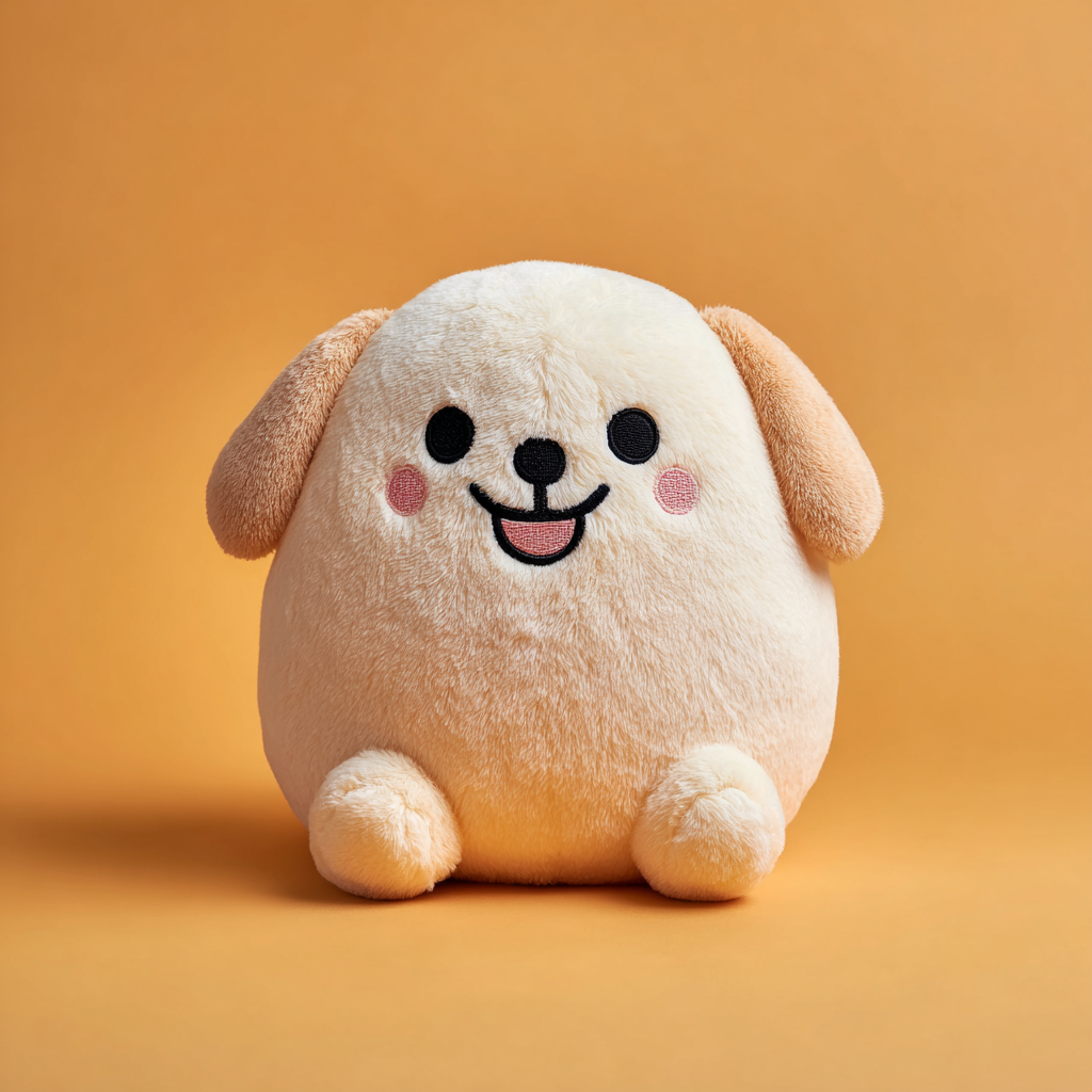 Round Kawaii Dog Plush Product Photo