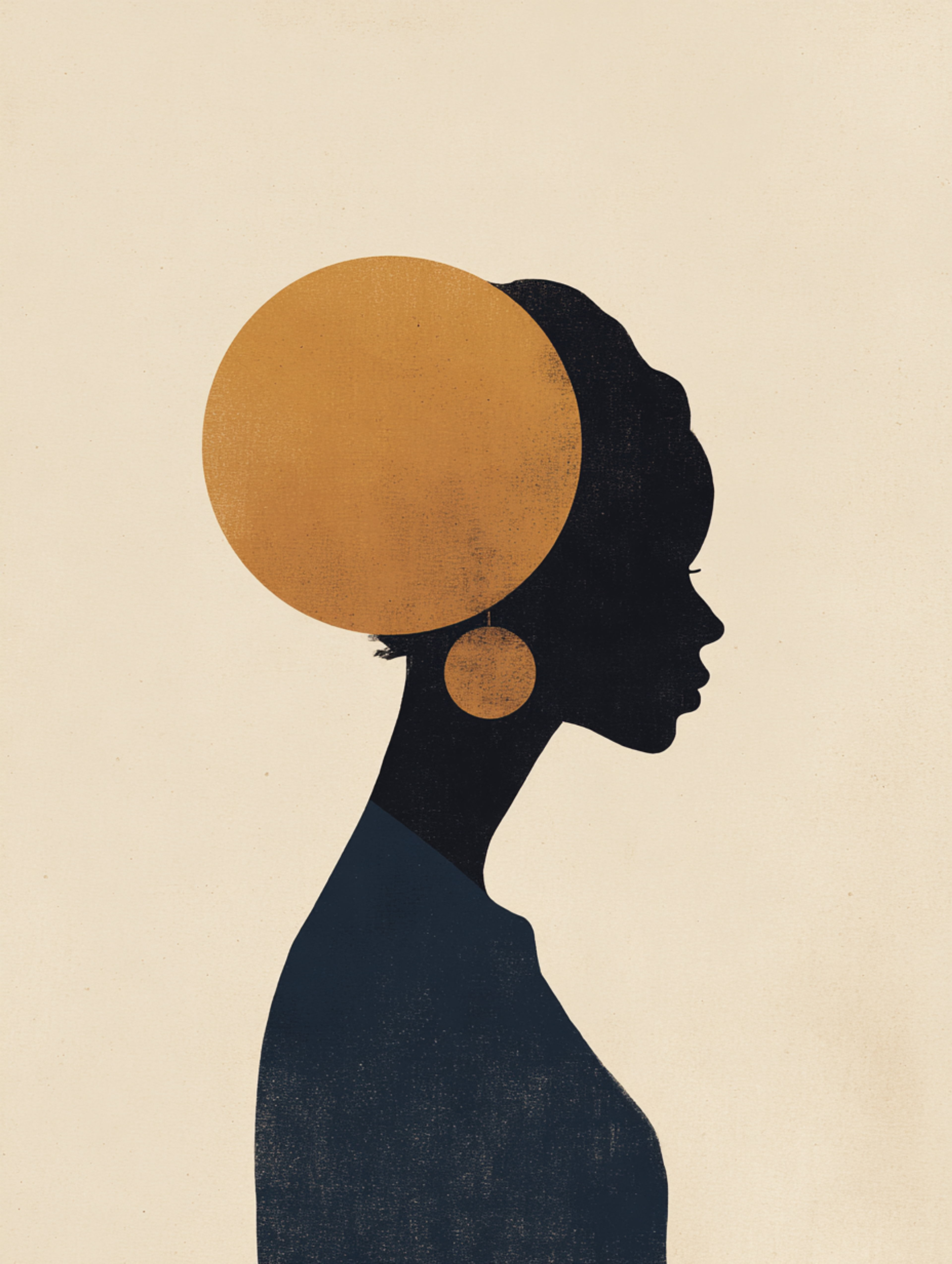 Minimalist Boho Woman S Profile Illustration