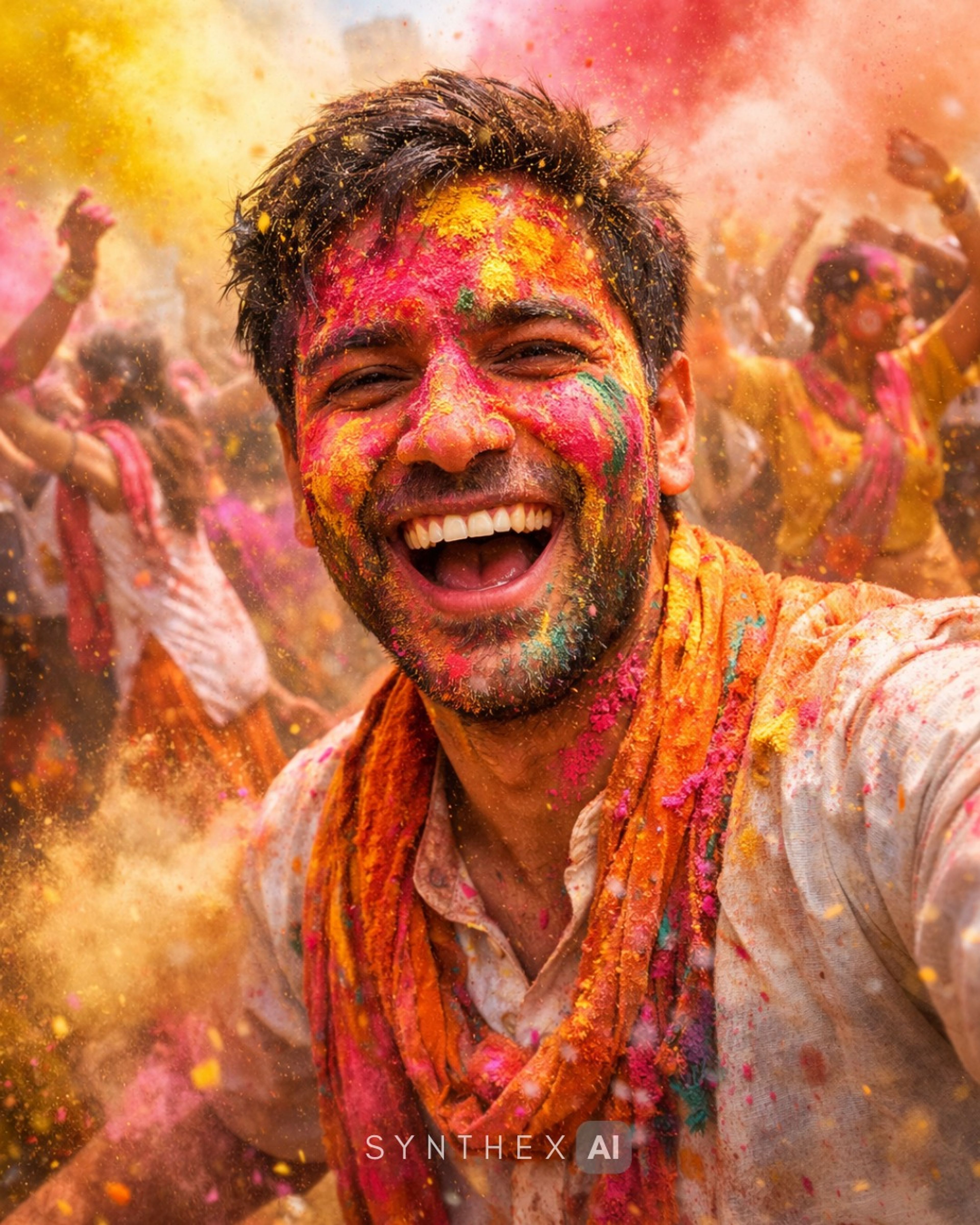 Generate Holi Festival Dance Portraits