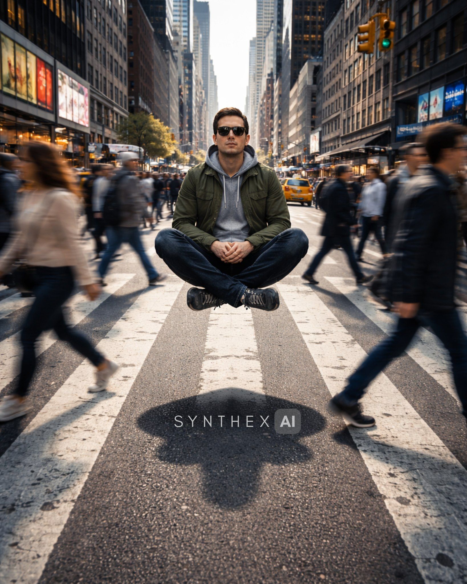 Generate Floating Crosswalk Street Scenes