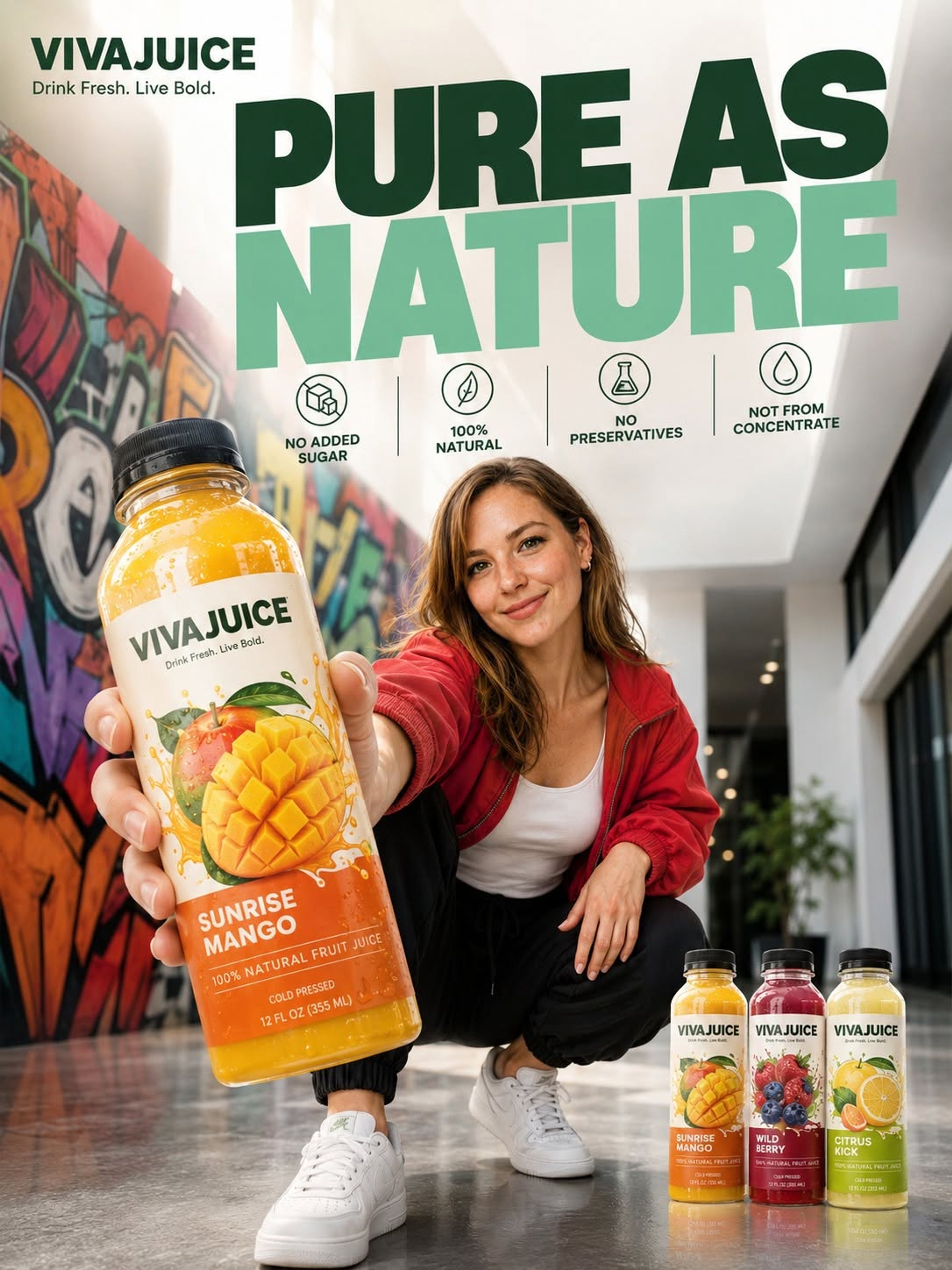Create Fruit Juice Campaign Posters