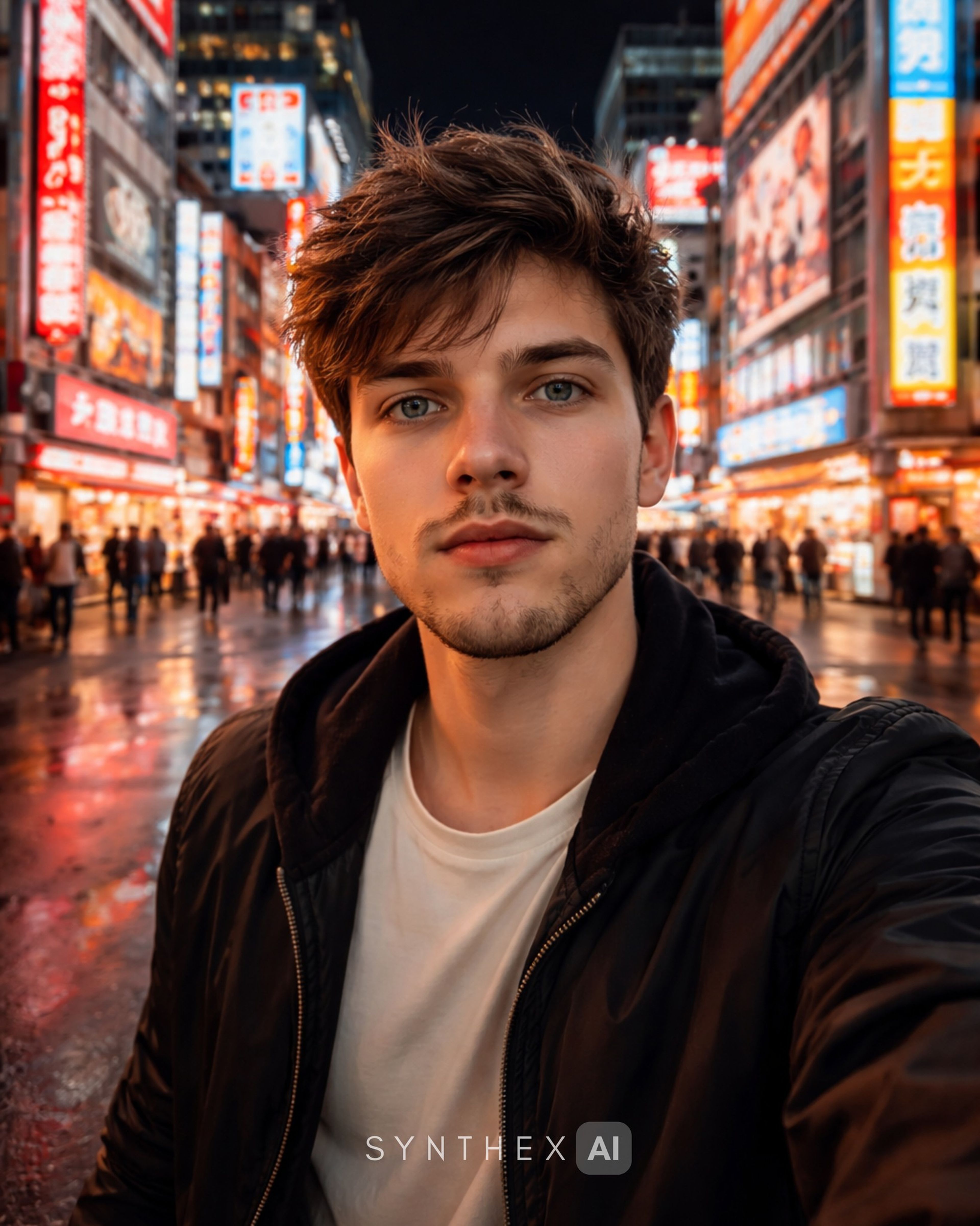 Generate Akihabara Night Selfies