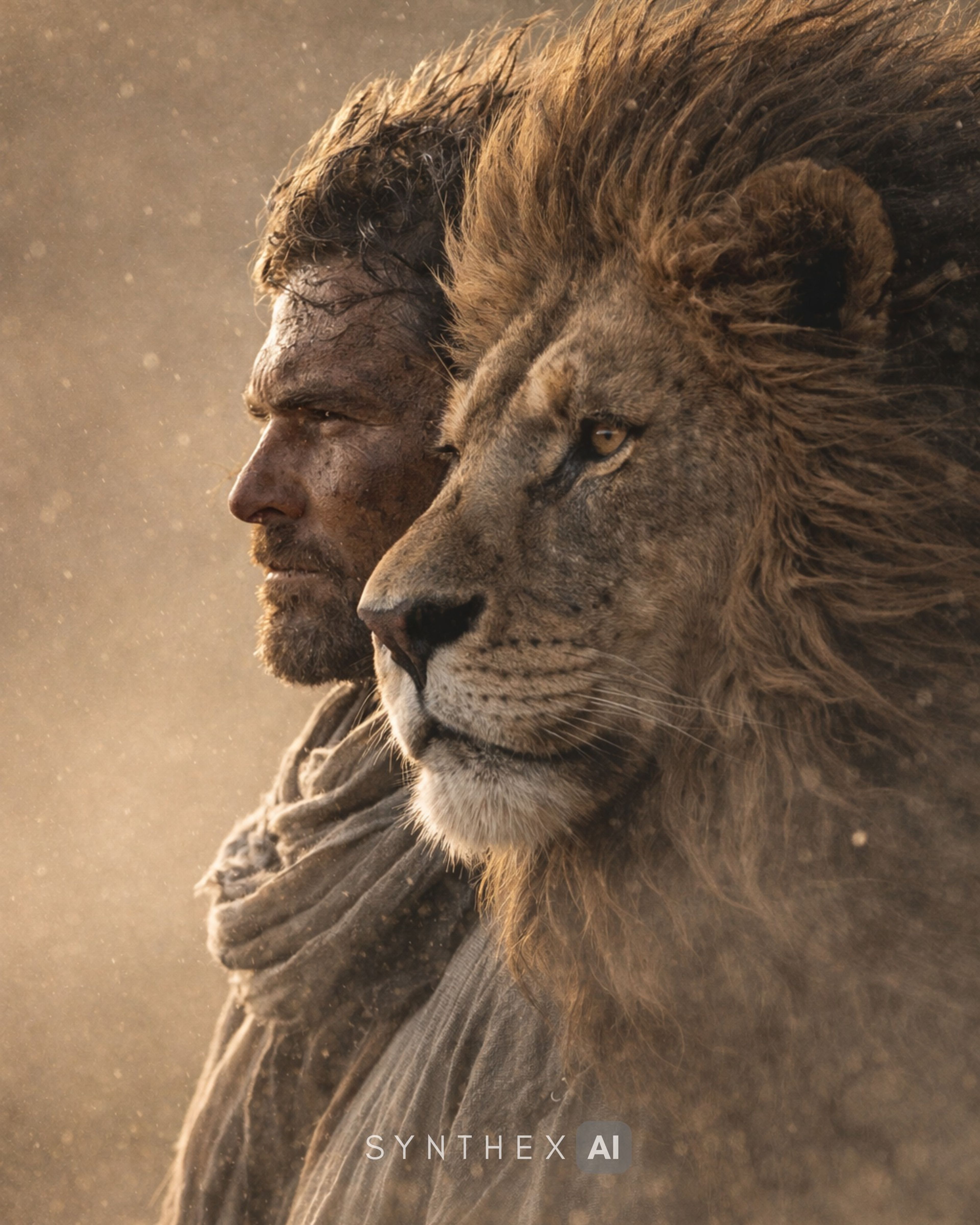 Generate Lion Dust Storm Portraits