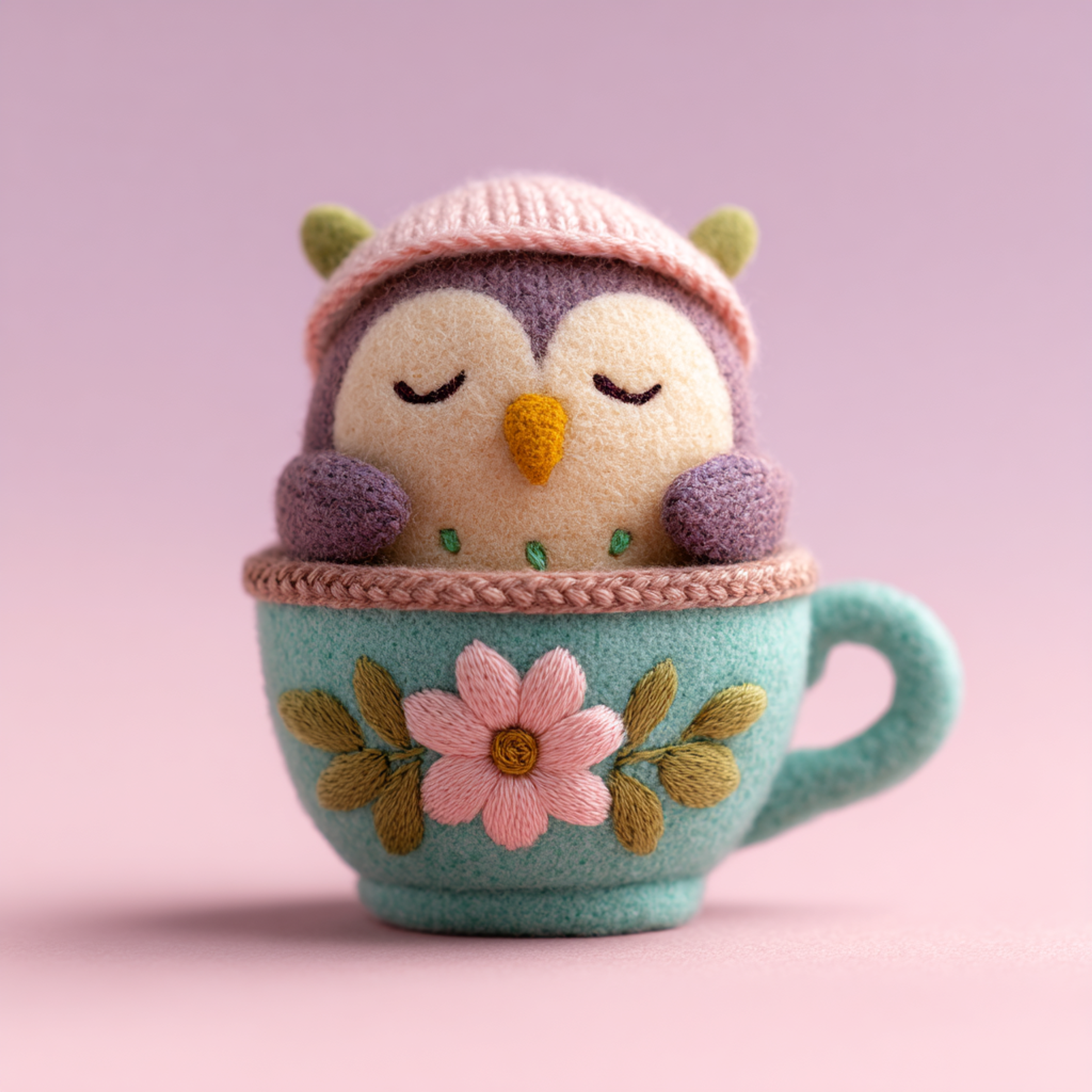 Plush Owl Vintage Teacup Photo