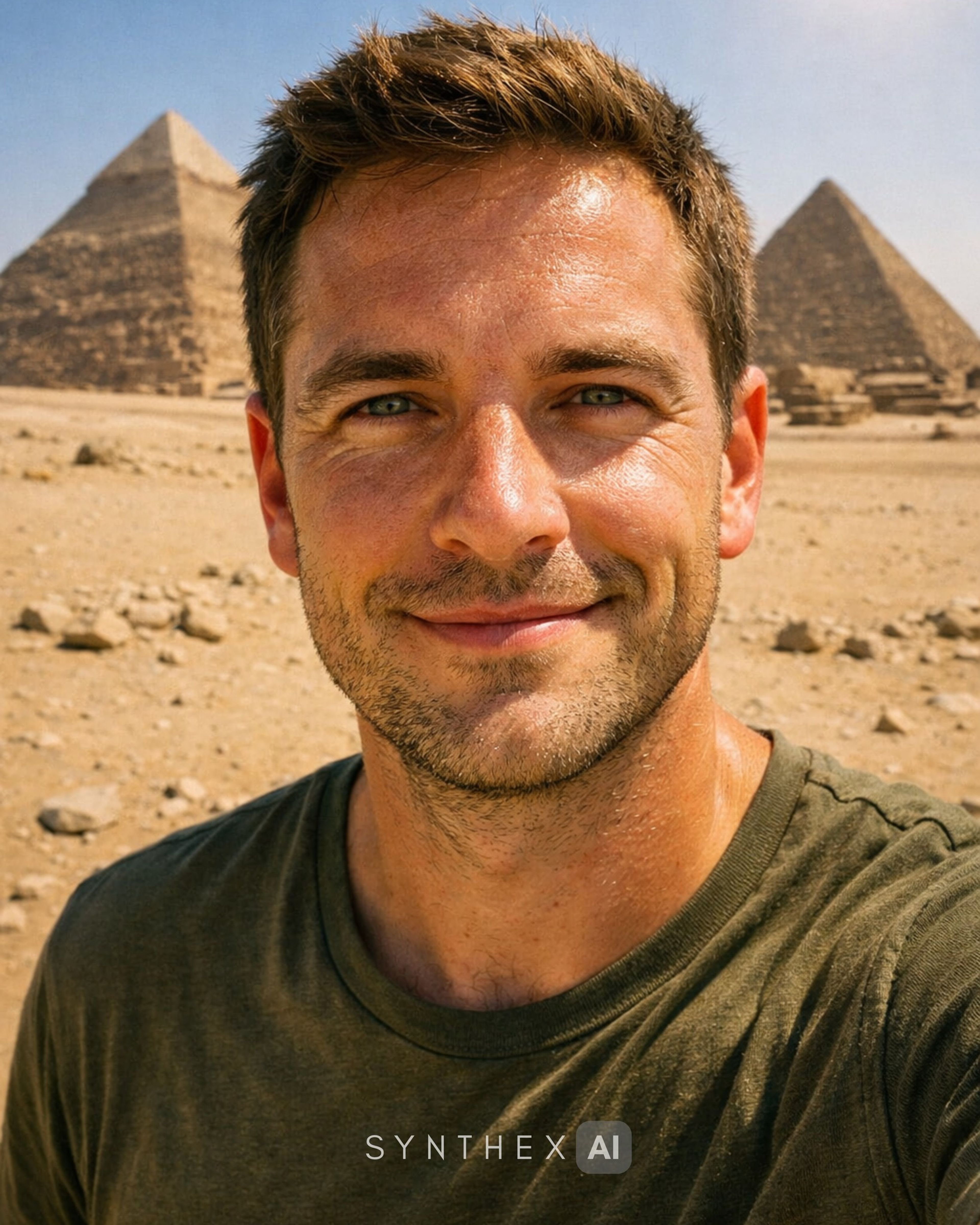 Generate Giza Pyramid Travel Selfies