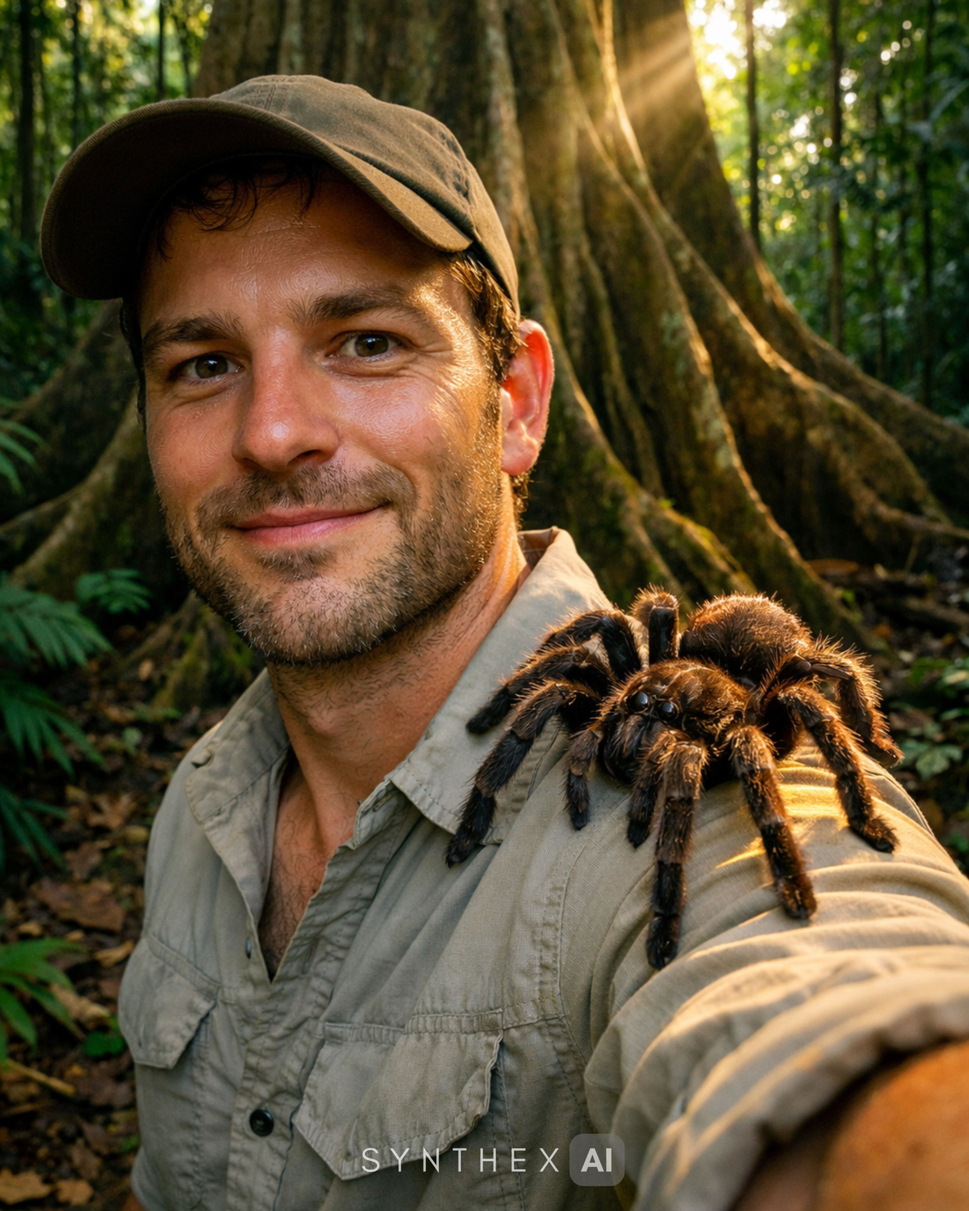 Generate Amazon Rainforest Tarantula Selfies