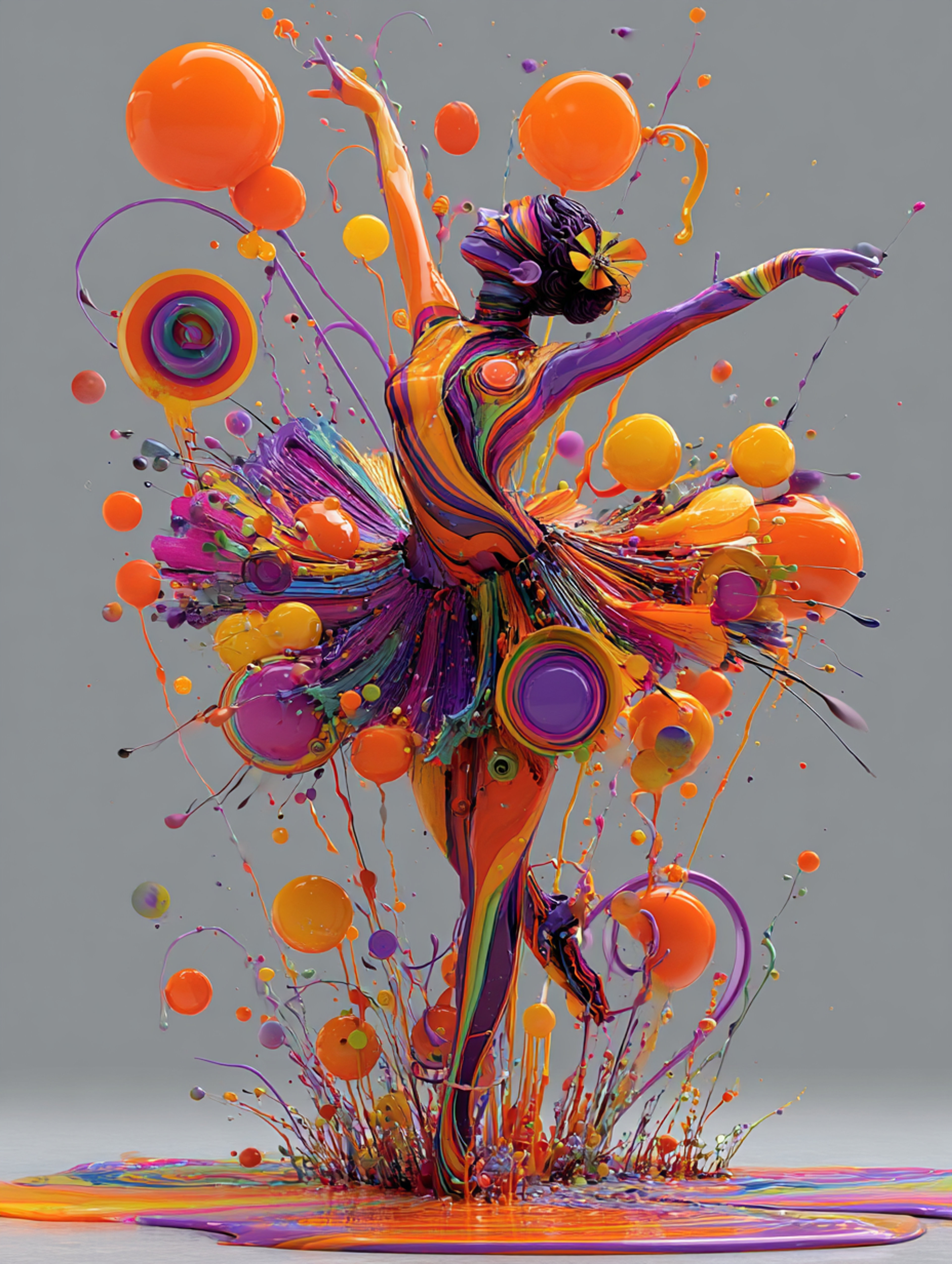 Surreal Mixed Media Ballet Dancer Artwork