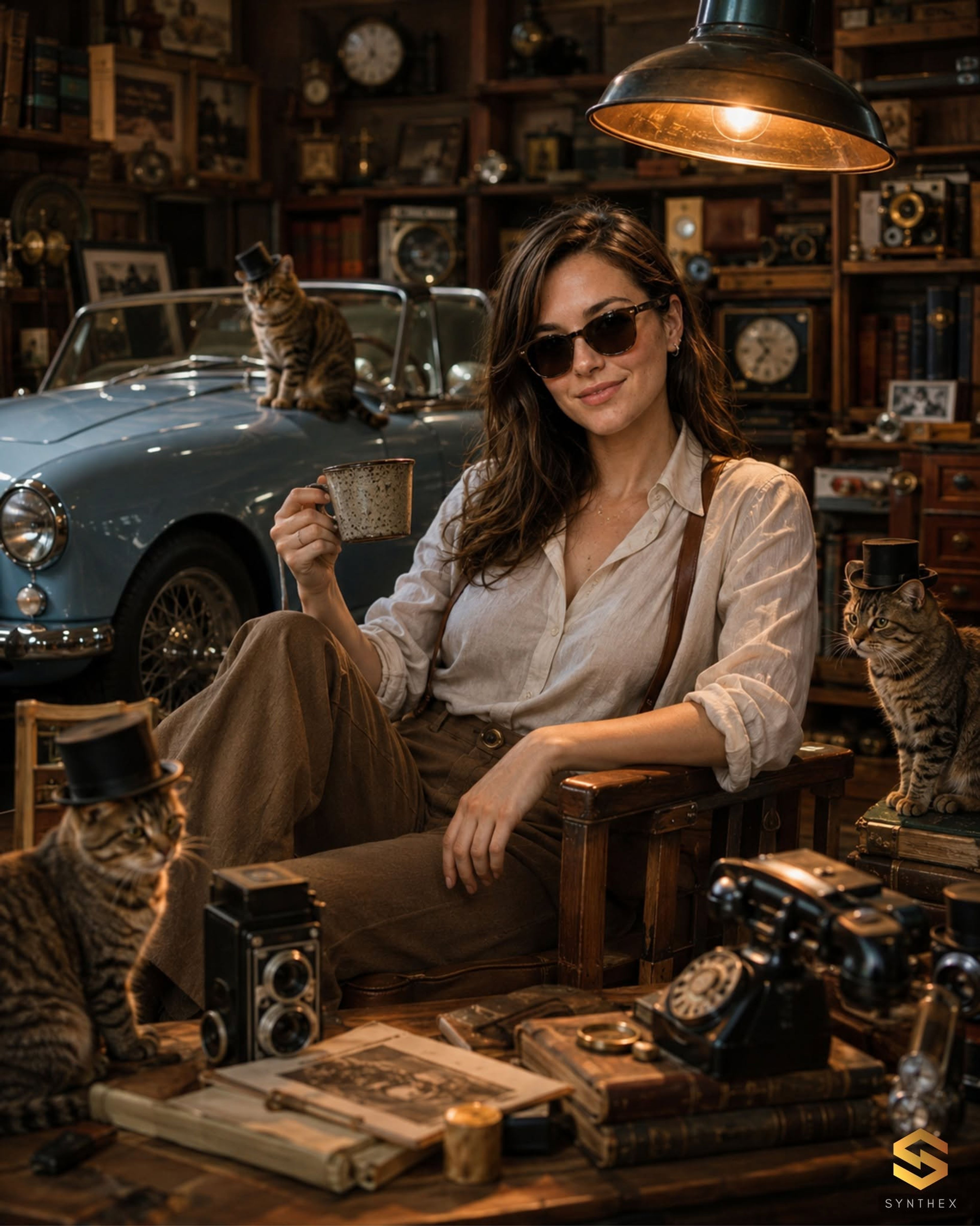 Generate Vintage Workshop Diorama Scenes