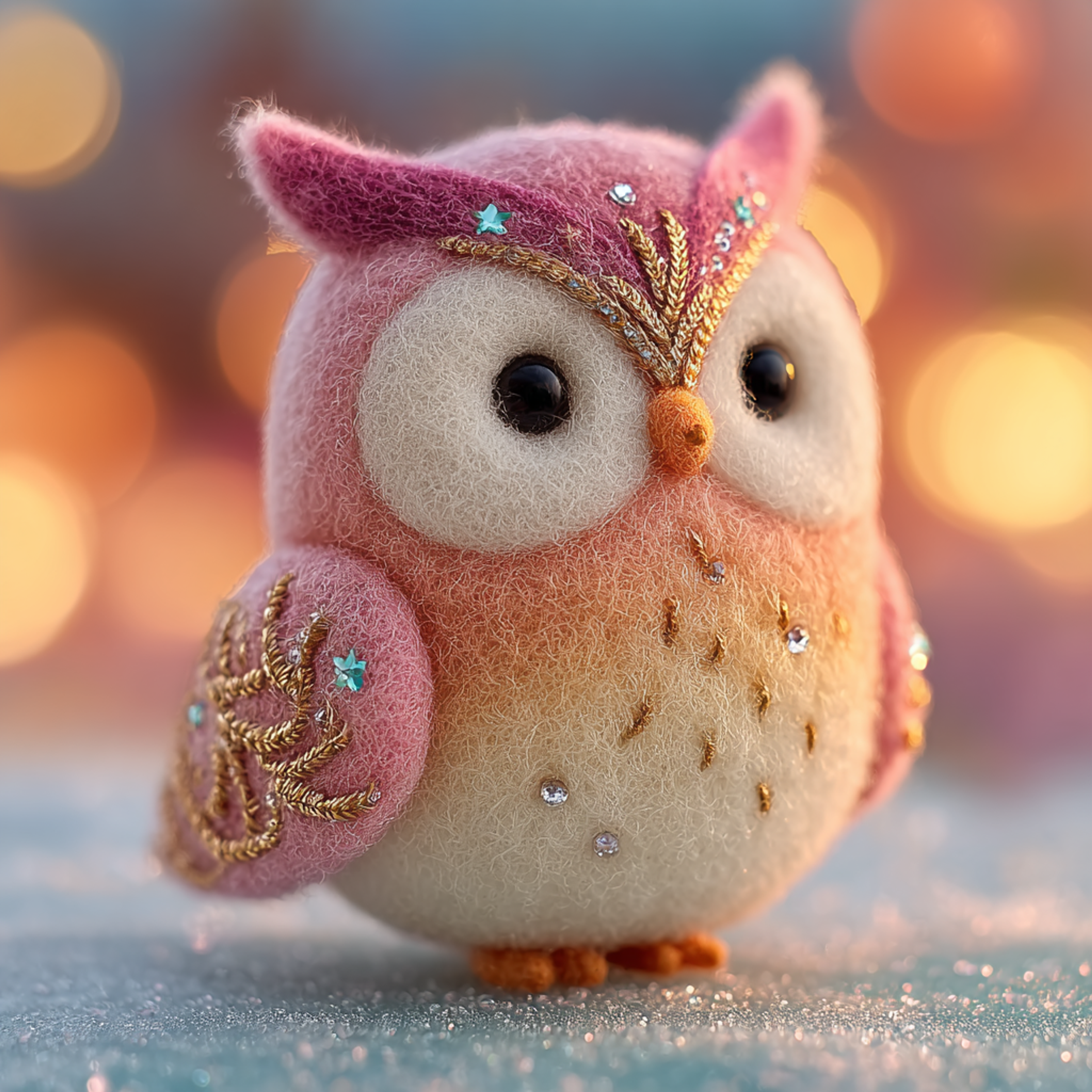 Felt Plush Owl Character