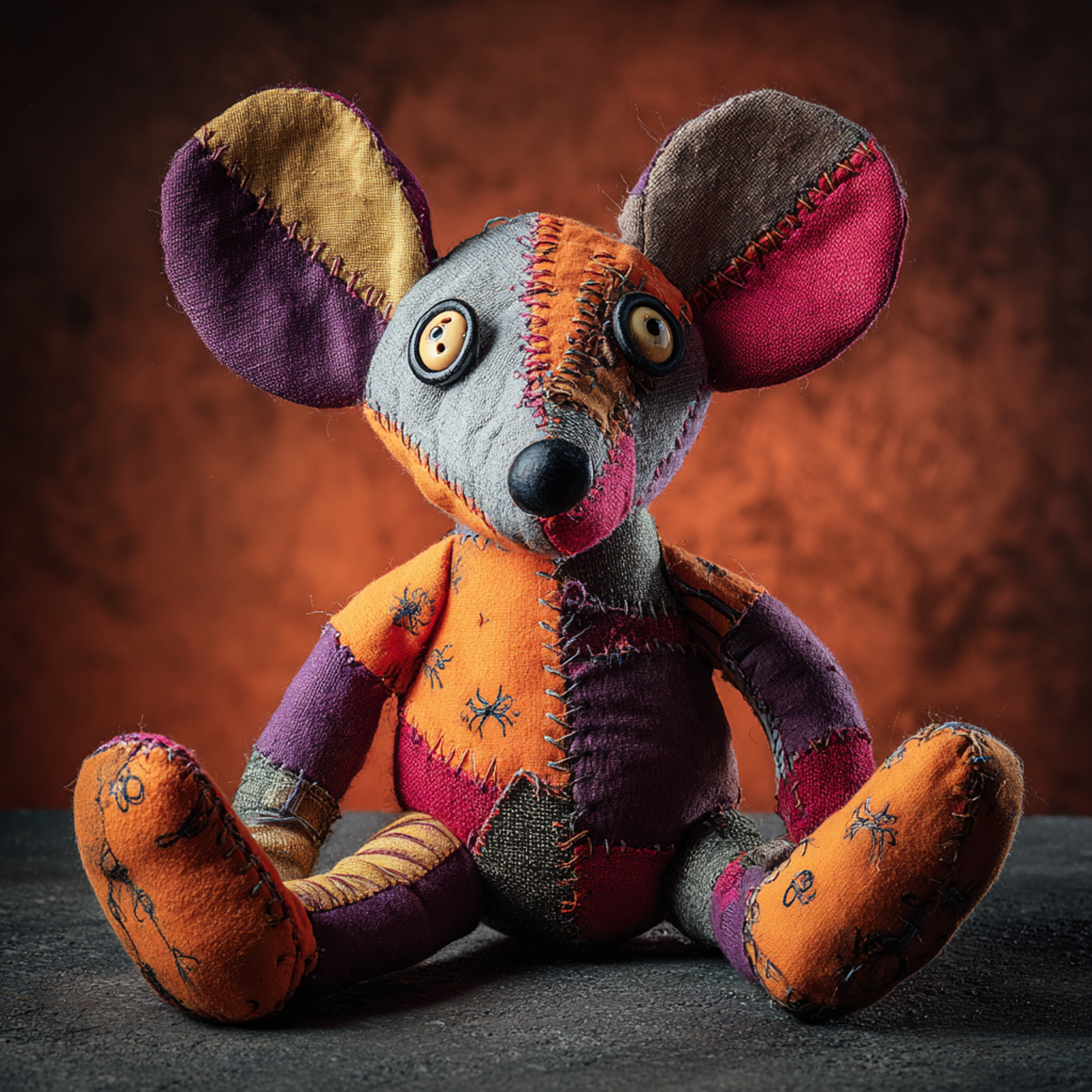Uncanny Patchwork Plush Mouse Photo